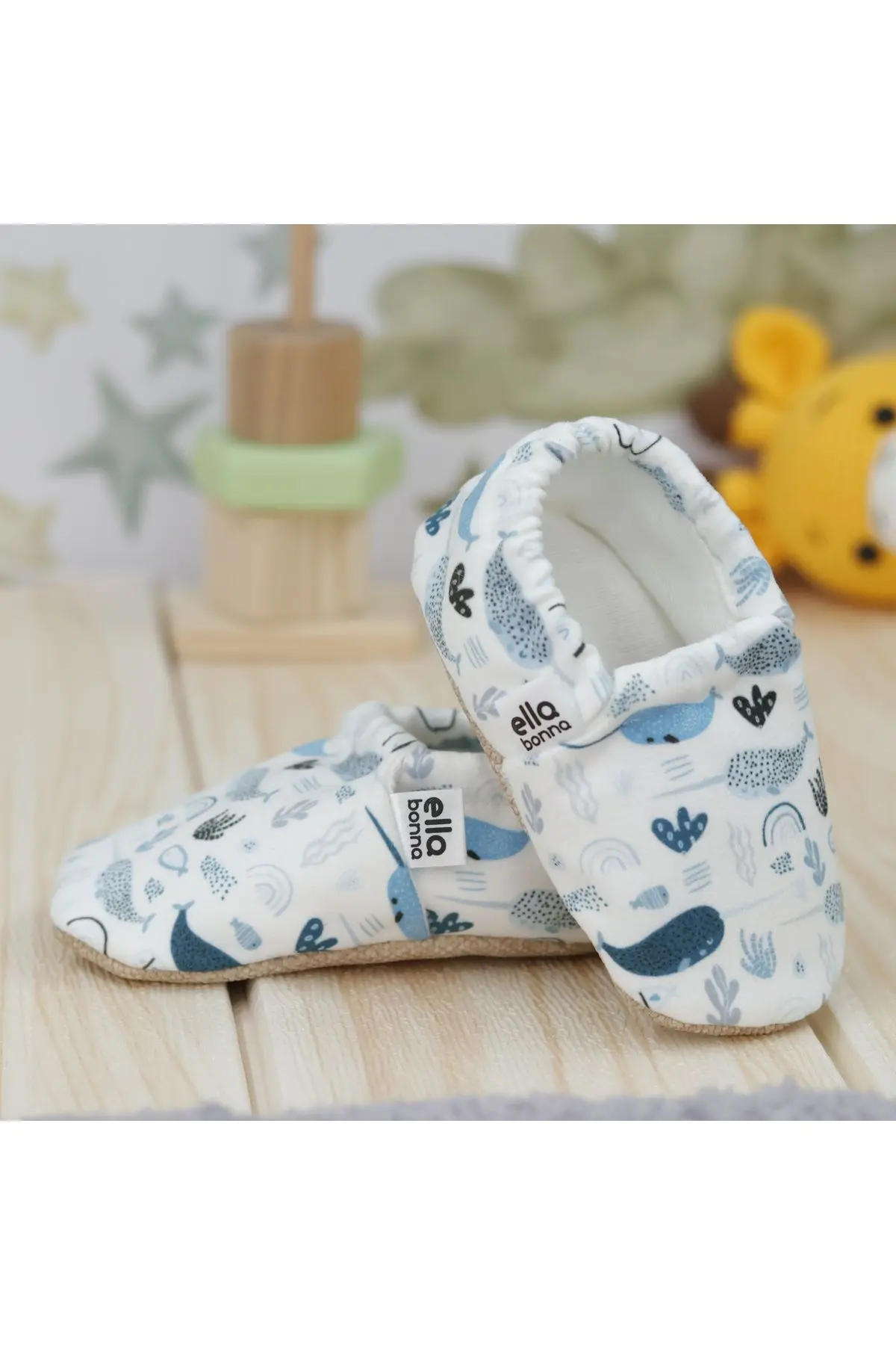 Kaydırmaz Taban Unicorn Balık Bebek Patik, Ev Botu Terliği Kreş Ayakkabısı Panduf