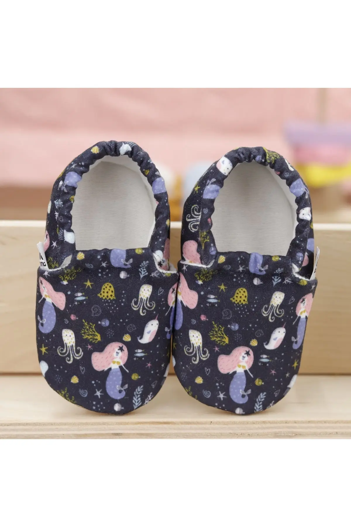 Kaydırmaz Taban Okyanus Hayvanları Bebek Patik, Ev Botu Terliği Kreş Ayakkabısı Panduf