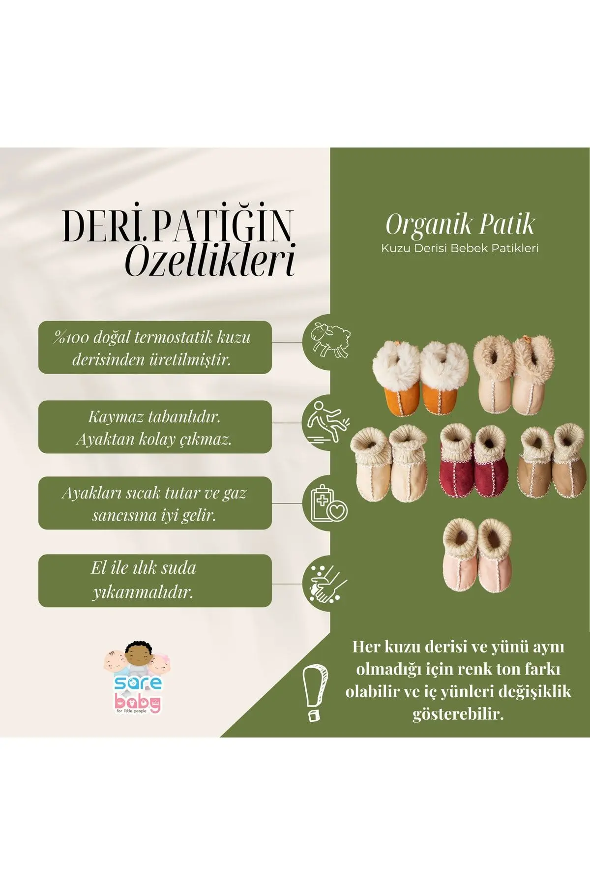 Organik Deri Bebek Ayakkabısı Unisex Yeni Sezon