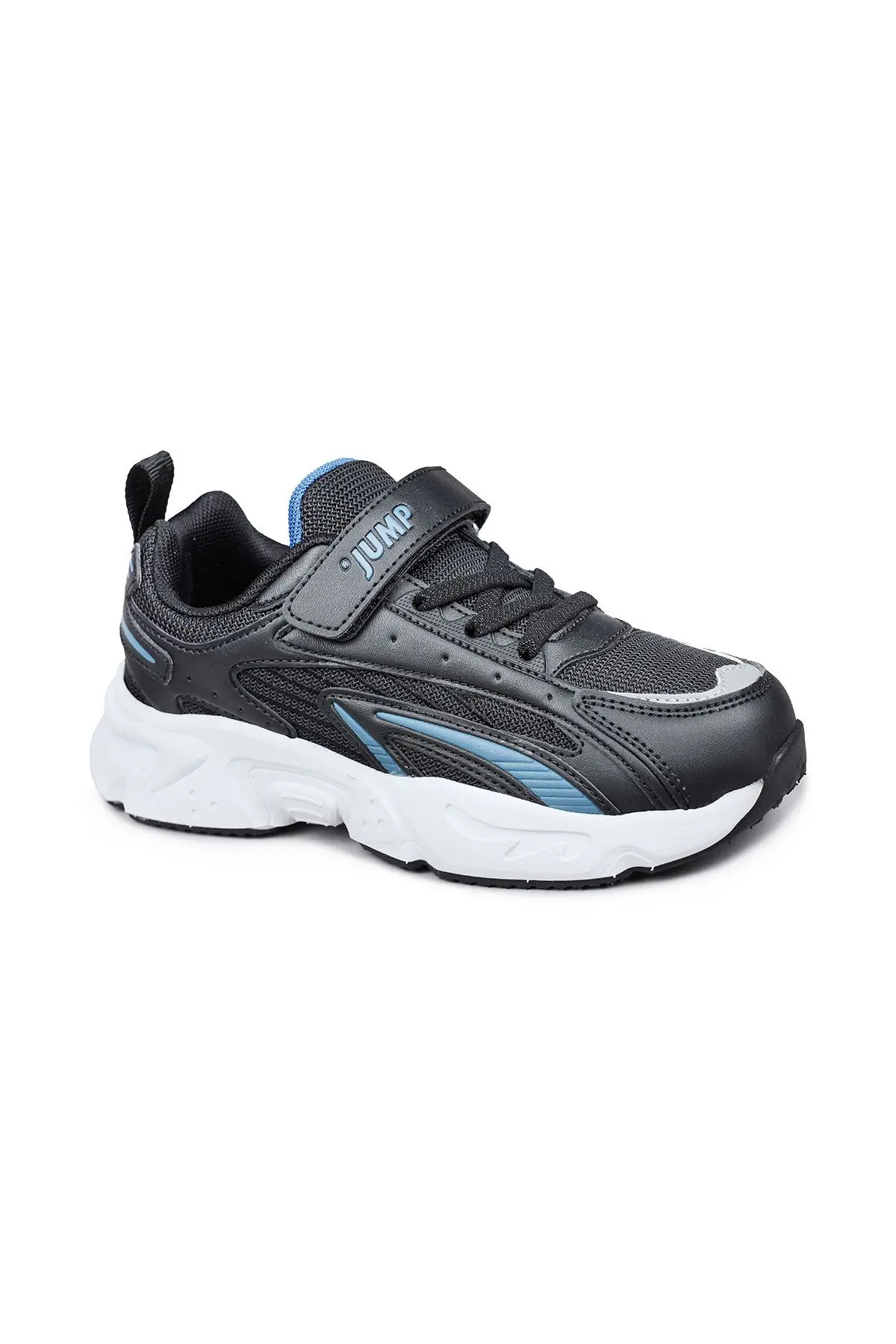29604 Cırtlı Siyah - Indigo Mavi Üniseks Çocuk Sneaker Günlük Spor Ayakkabı