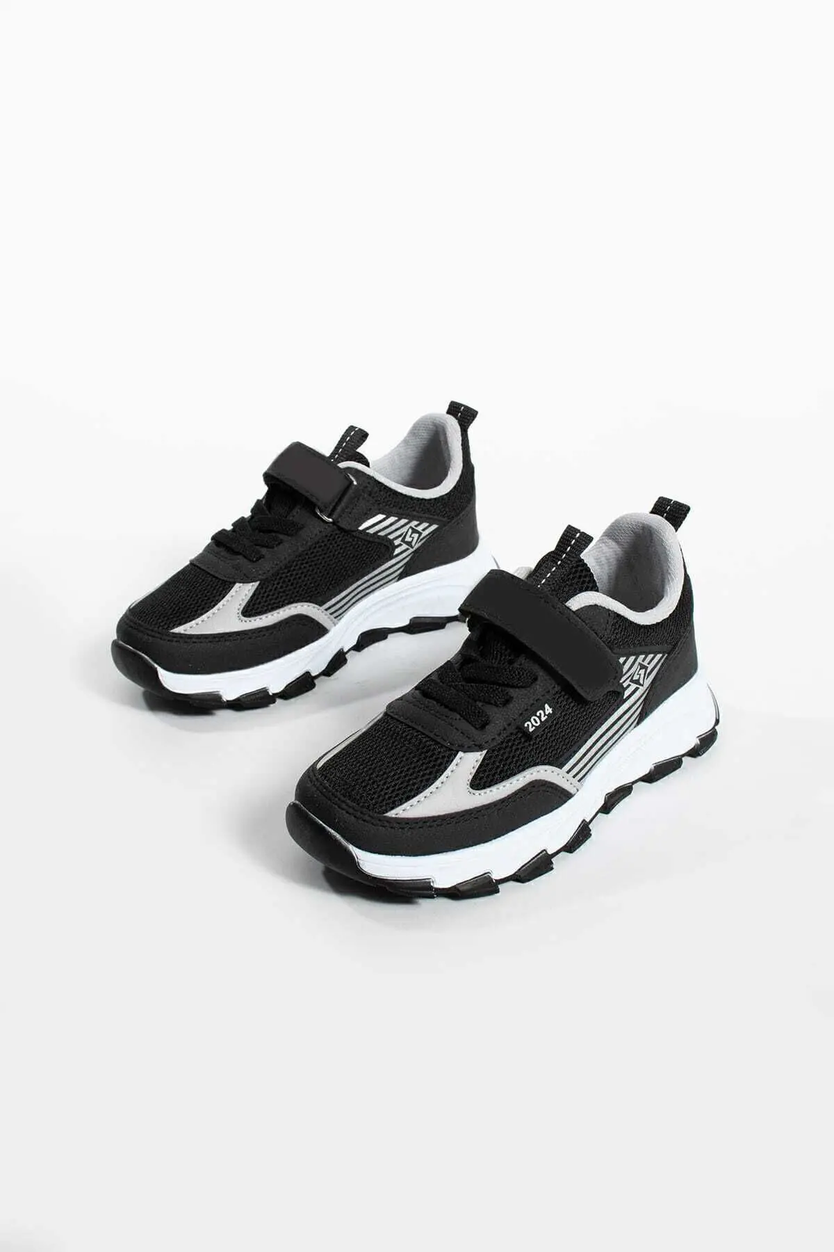 Unisex Çocuk Cırtlı  lastikli Rahat Günlük Sneaker anorak  Spor Ayakkabı hafif poli taban