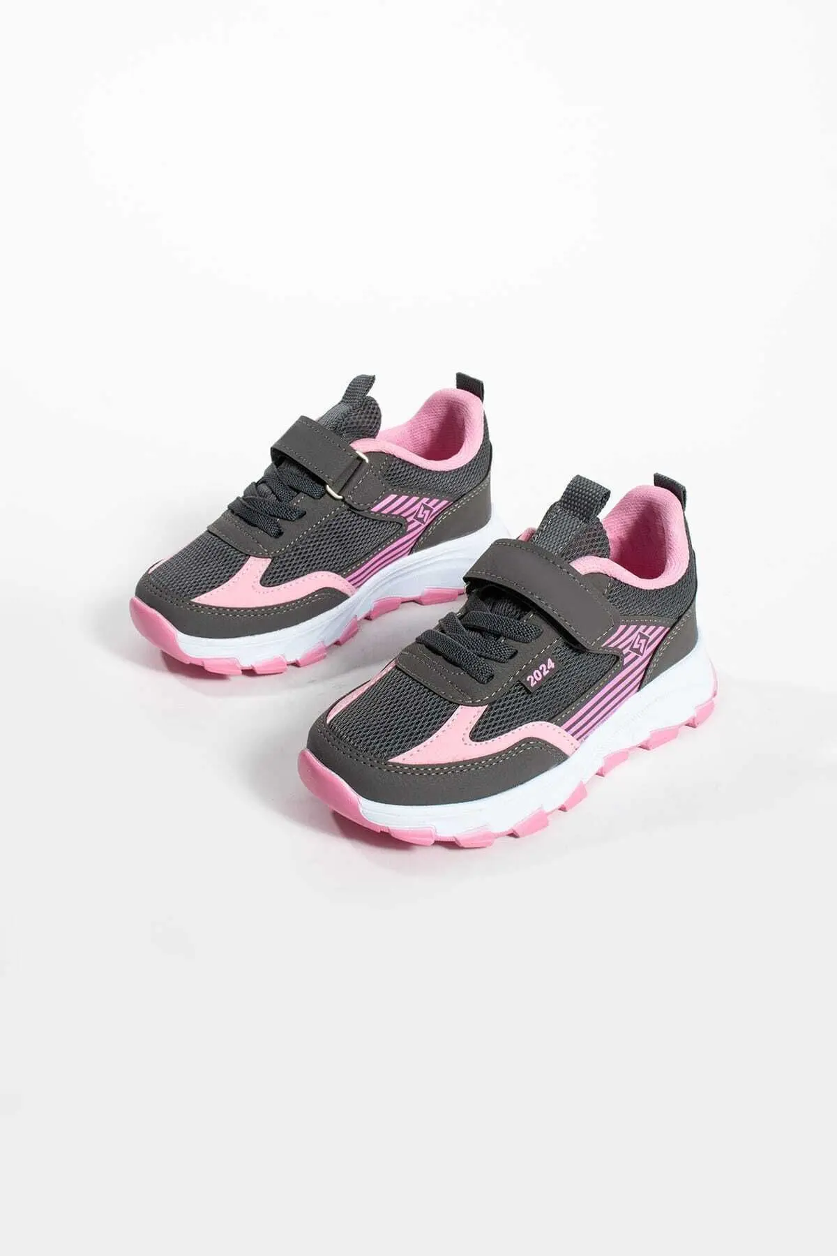 Unisex Çocuk Cırtlı  lastikli Rahat Günlük Sneaker anorak  Spor Ayakkabı hafif poli taban