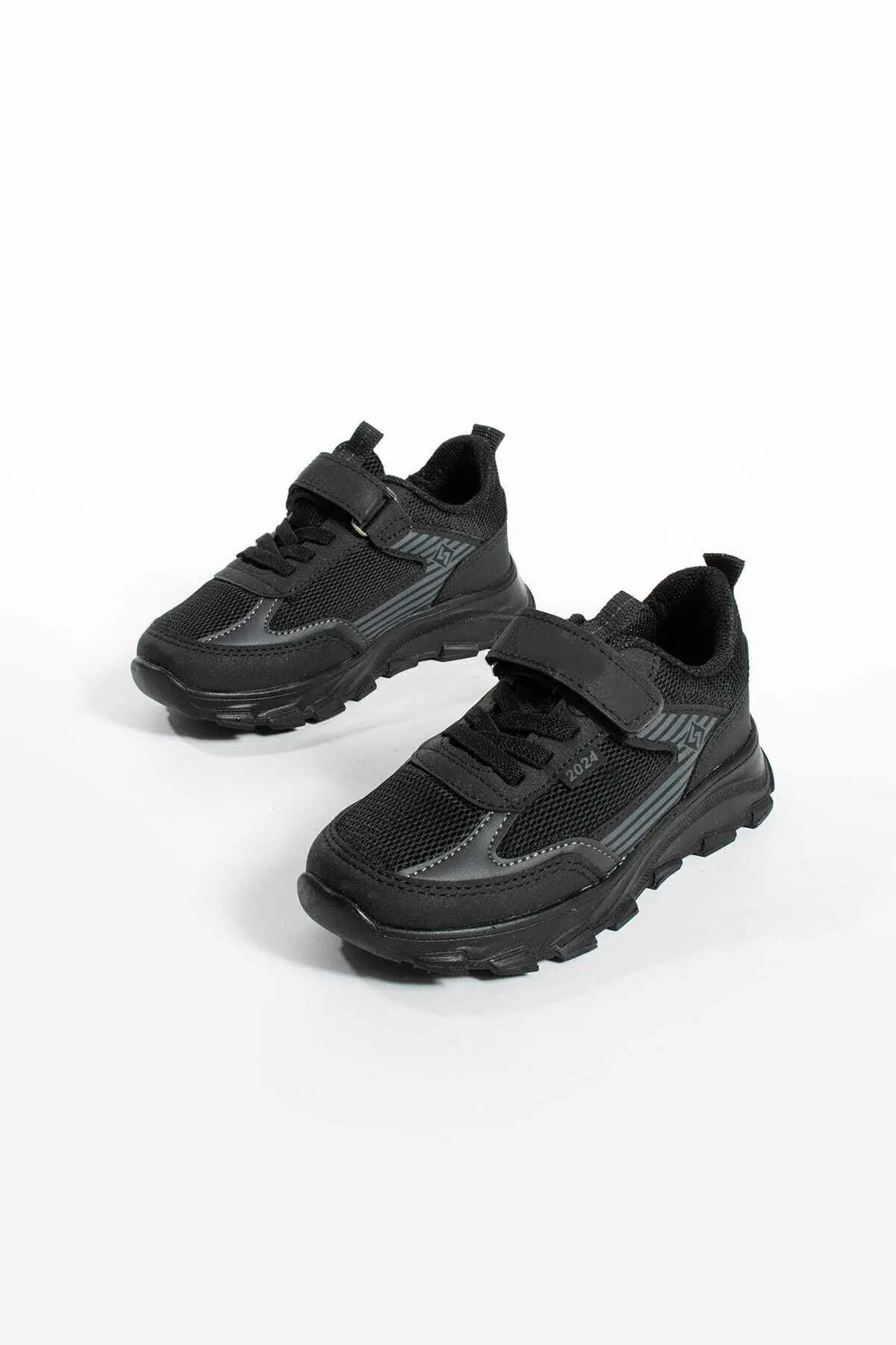 Unisex Çocuk Cırtlı  lastikli Rahat Günlük Sneaker anorak  Spor Ayakkabı hafif poli taban