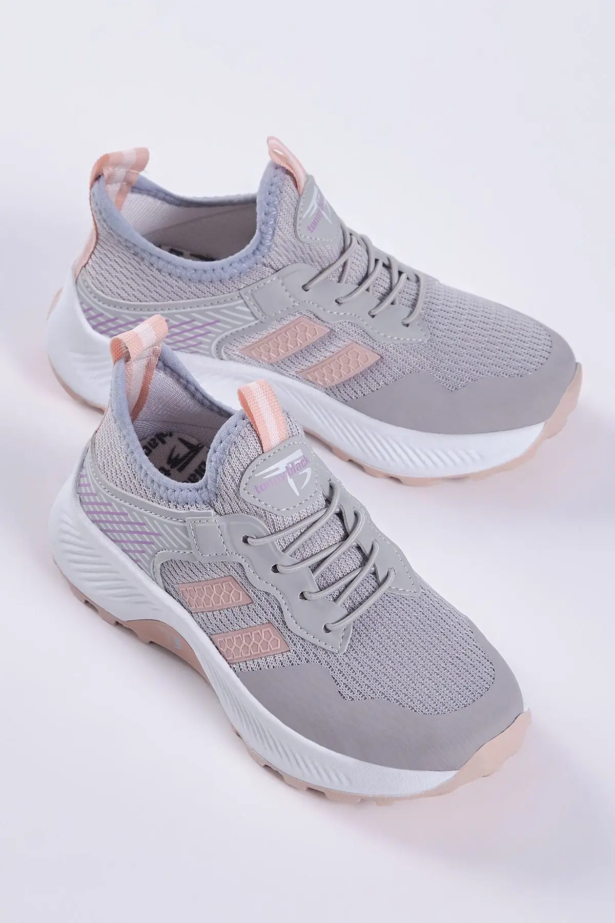 Çocuk Unisex Buz Pudra Rahat Kalıp Nefes Alabilen Kumaş Bağcıklı Sneaker