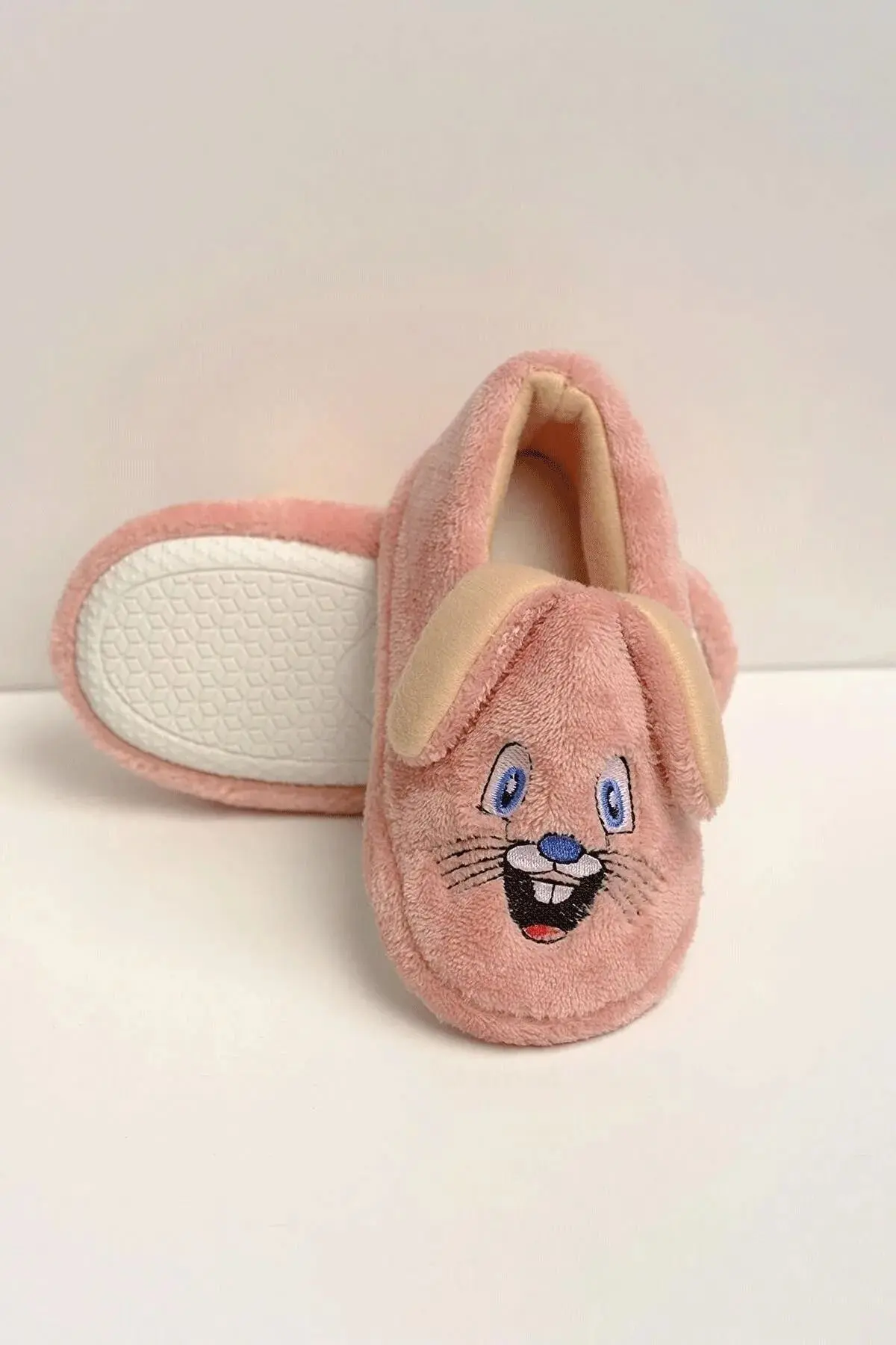 Pembe Kaydırmaz Taban Tavşan Figürlü Ev Okul Çocuk/bebek Pandufu