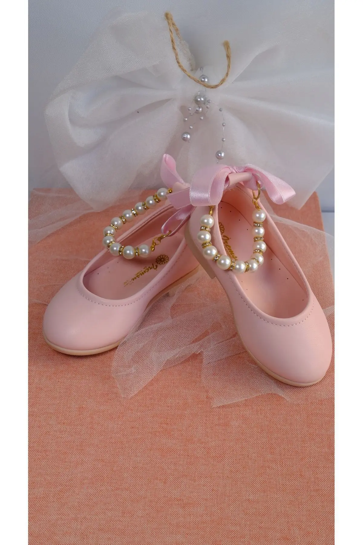 Pabrik Kız Çocuk Mat Pembe Bileği İncili Babet