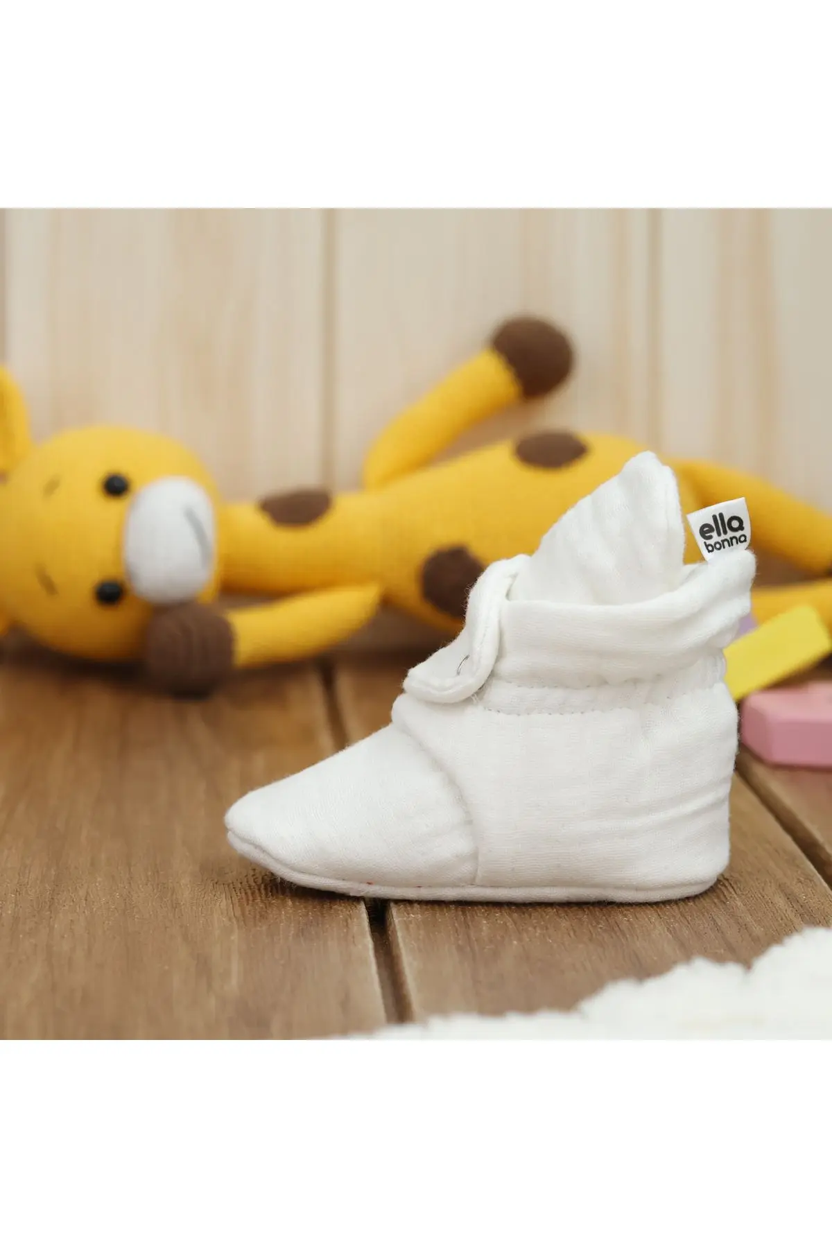 Organik Pamuk Müslin Bebek Patiği, Yenidoğan Pandufu,krem