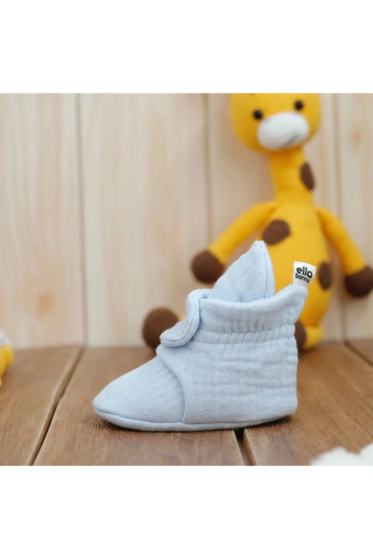 Organik Pamuk Müslin Bebek Patiği, Yenidoğan Pandufu, Pembe, Mavi  2'li Paket