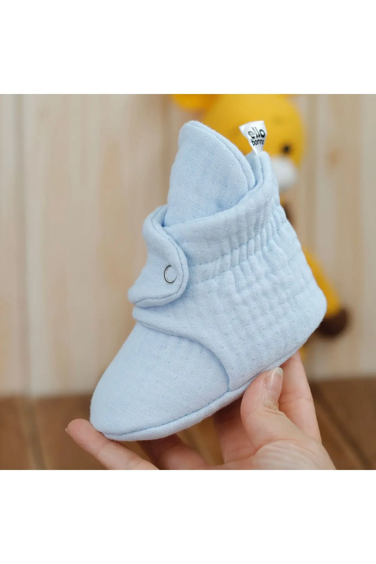 Organik Pamuk Müslin Bebek Patiği, Yenidoğan Pandufu, Pembe, Mavi  2'li Paket