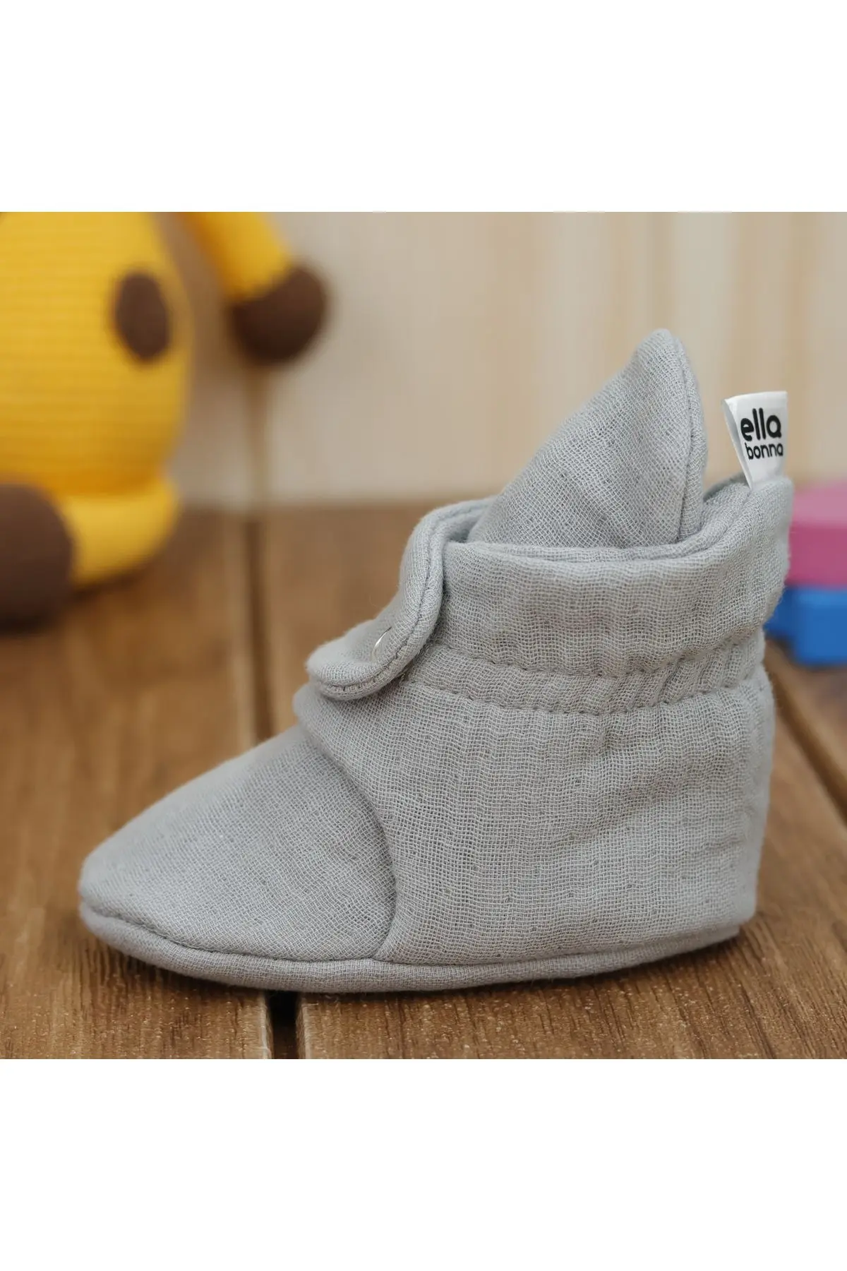 Organik Pamuk Müslin Bebek Patiği, Yenidoğan Pandufu,gri