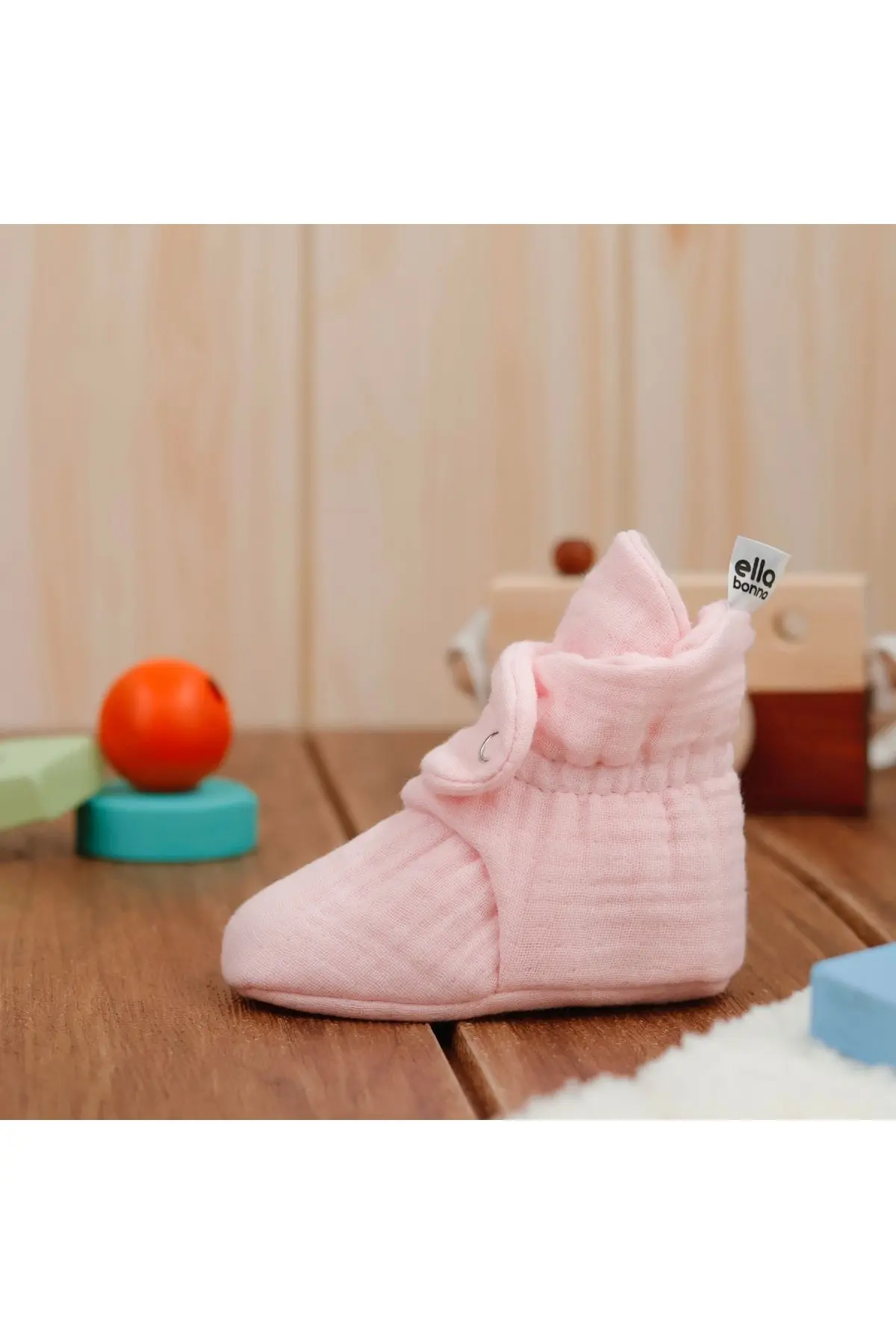 Organik Pamuk Müslin Bebek Patiği, Yenidoğan Pandufu,pembe