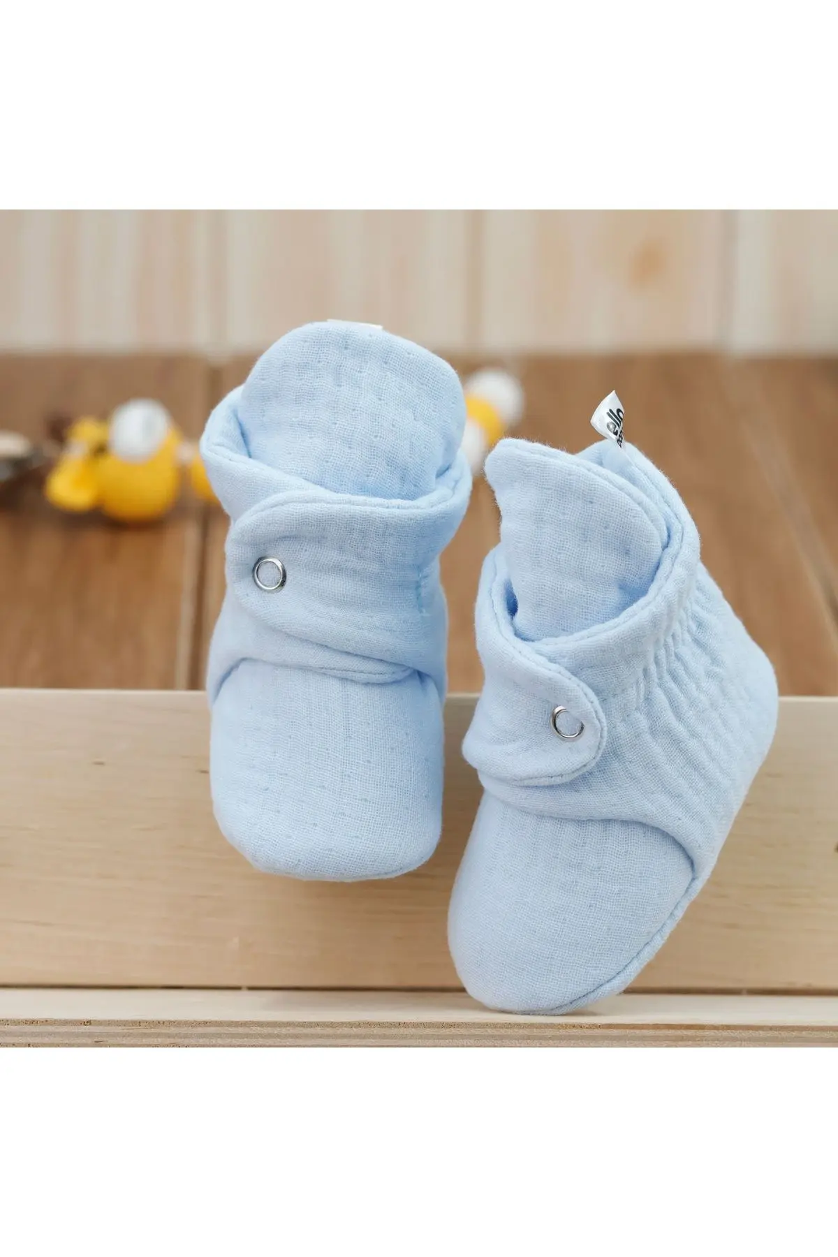 Organik Pamuk Müslin Bebek Patiği, Yenidoğan Pandufu, Pembe, Mavi  2'li Paket