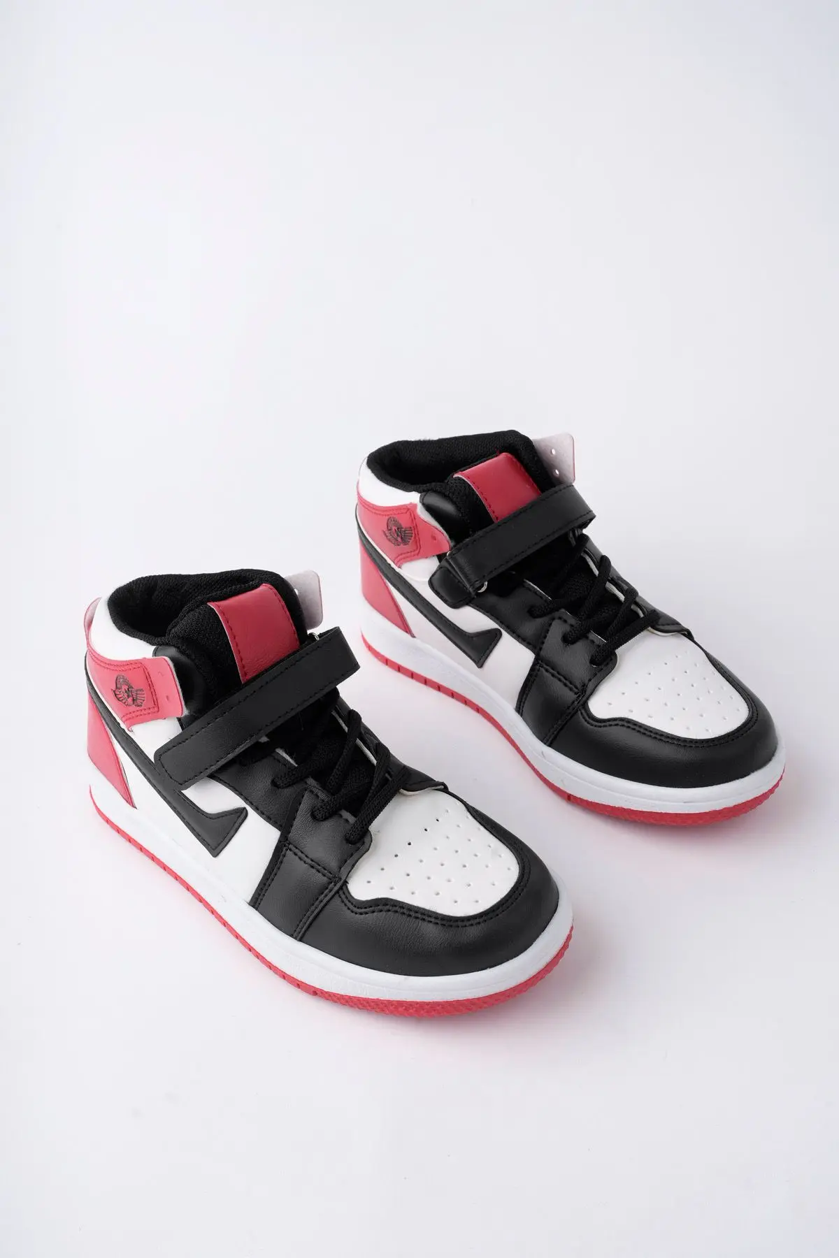 Uzun Bilekli Unisex Beyaz Kırmızı Çocuk Spor Sneaker Ayakkabı