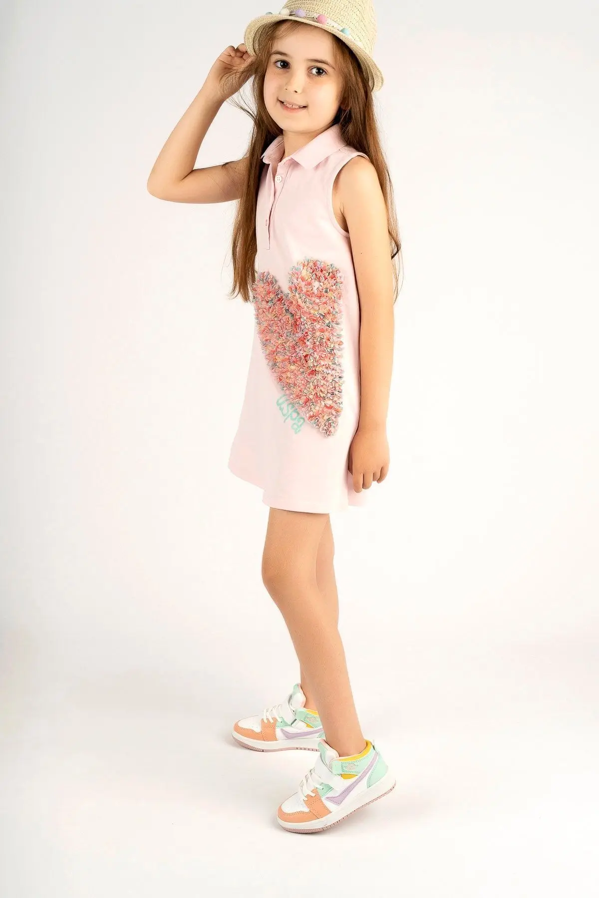 Uzun Bilekli Kız Çocuk Beyaz Yeşil Çocuk Spor Sneaker Ayakkabı