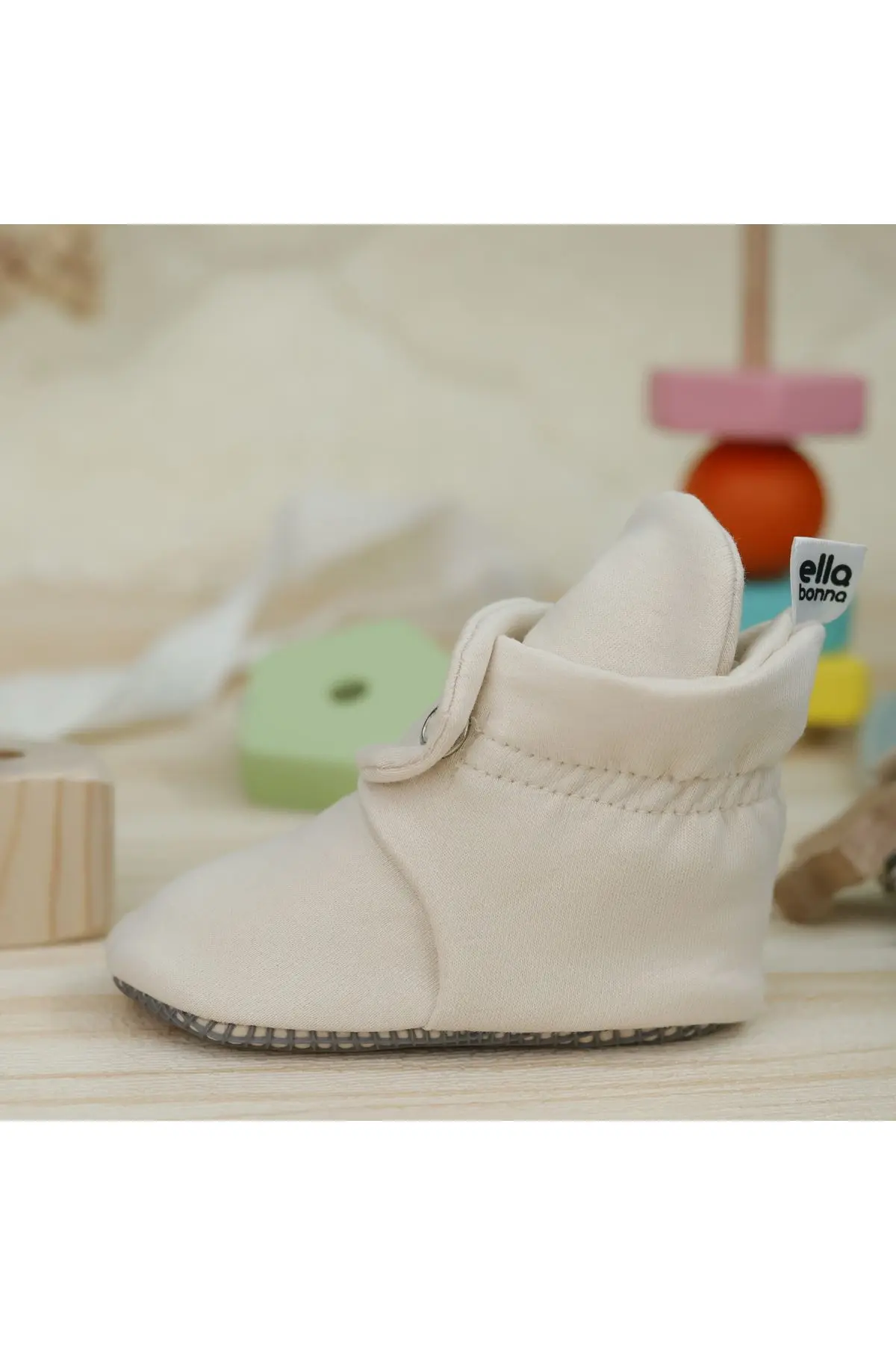 Organik Pamuk Bebek Patiği, Kaydırmaz Taban, Pamuklu Yenidoğan Pandufu Ev Kreş Ayakkabı