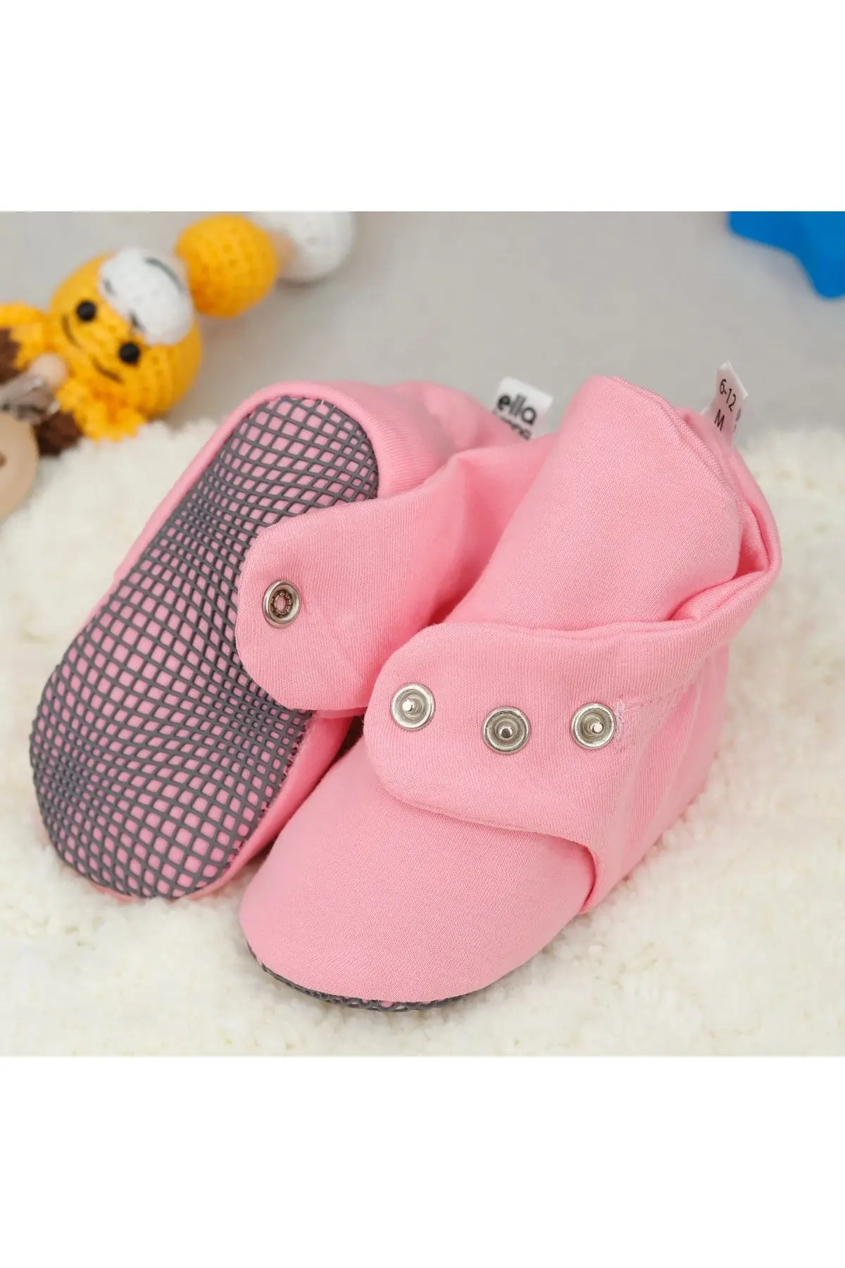 Organik Pamuk Bebek Patiği, Kaydırmaz Taban, Pamuklu Yenidoğan Pandufuev Kreş Ayakkabı