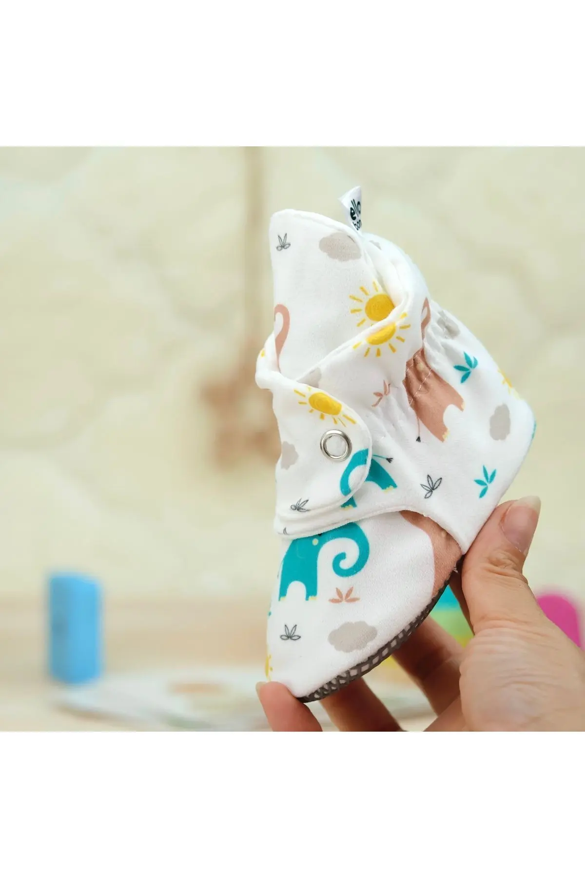 Pamuk Bebek Patiği Kaydırmaz Taban Yenidoğan Pandufu Ev Kreş Ayakkabısı