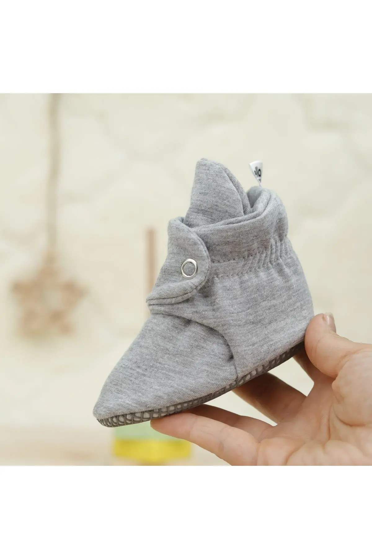 Organik Pamuk Bebek Patiği, Kaydırmaz Taban, Pamuklu Yenidoğan Pandufu Ev Kreş Ayakkabı