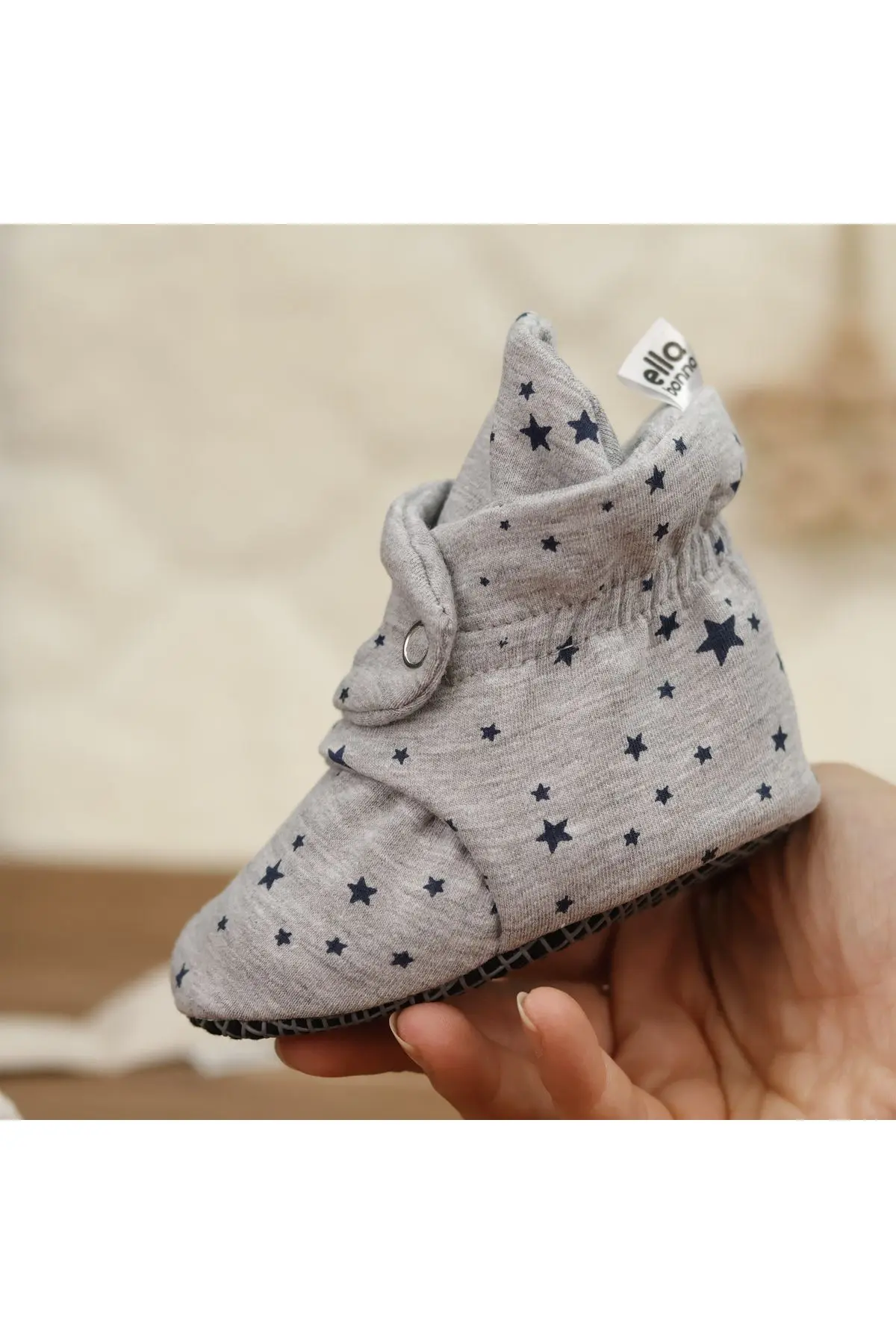 Organik Pamuk Bebek Patiği, Kaydırmaz Taban, Pamuklu Yenidoğan Pandufu Ev Kreş Ayakkabı