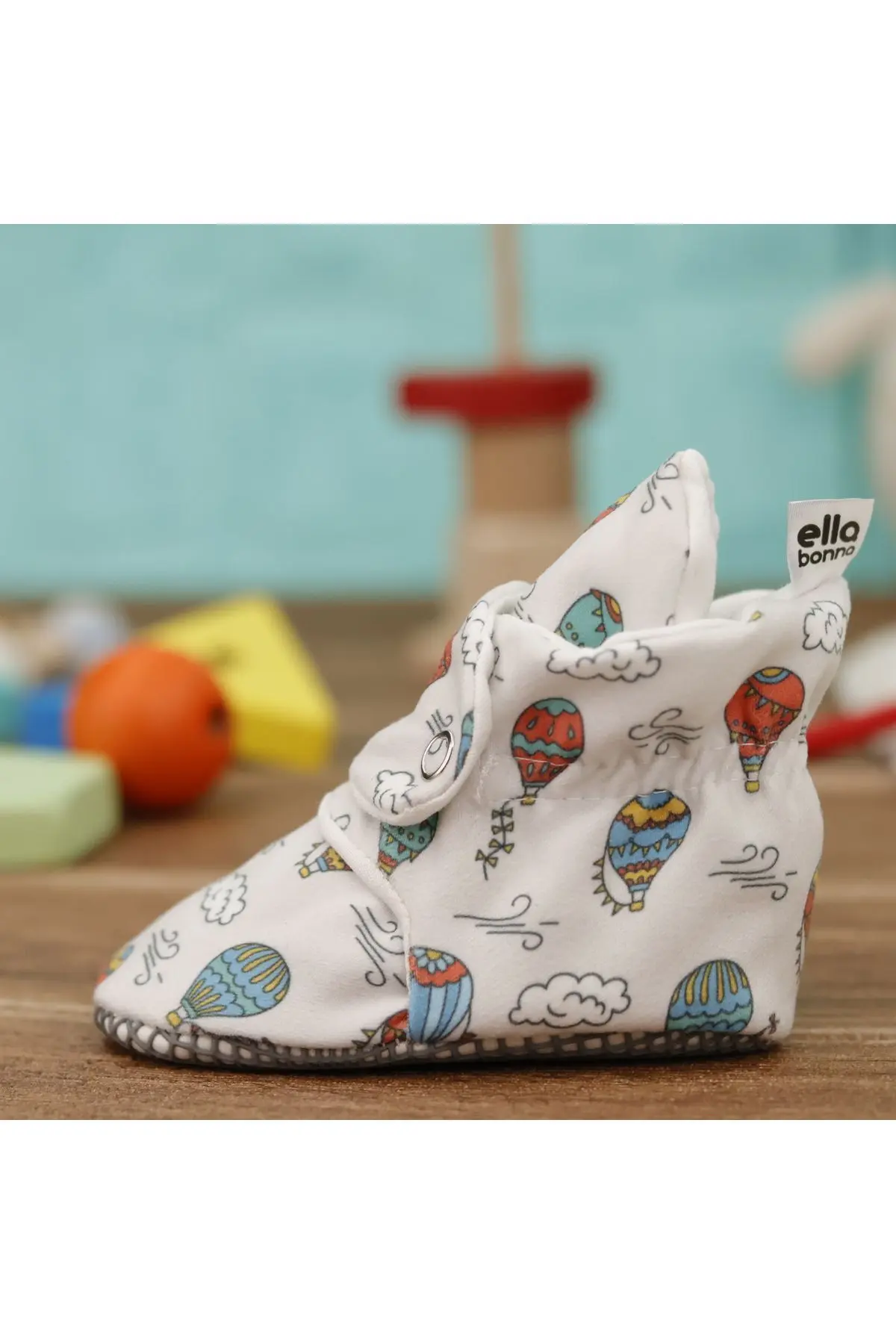 Organik Pamuk Bebek Patiği, Kaydırmaz Taban, Pamuklu Yenidoğan Pandufu Kapadokya