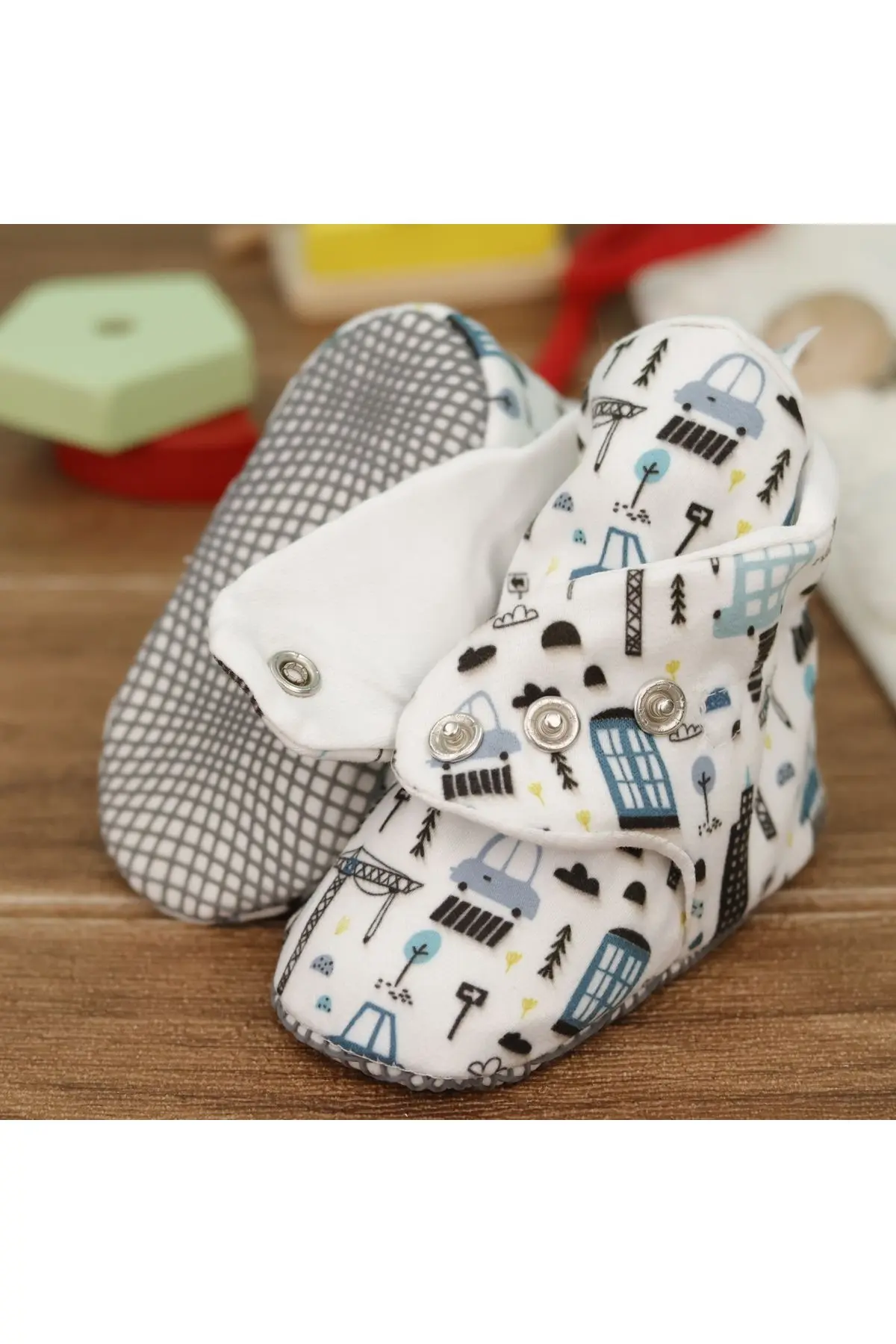 Organik Pamuk Bebek Patiği, Kaydırmaz Taban, Pamuklu Yenidoğan Pandufu Şehir Hayatı