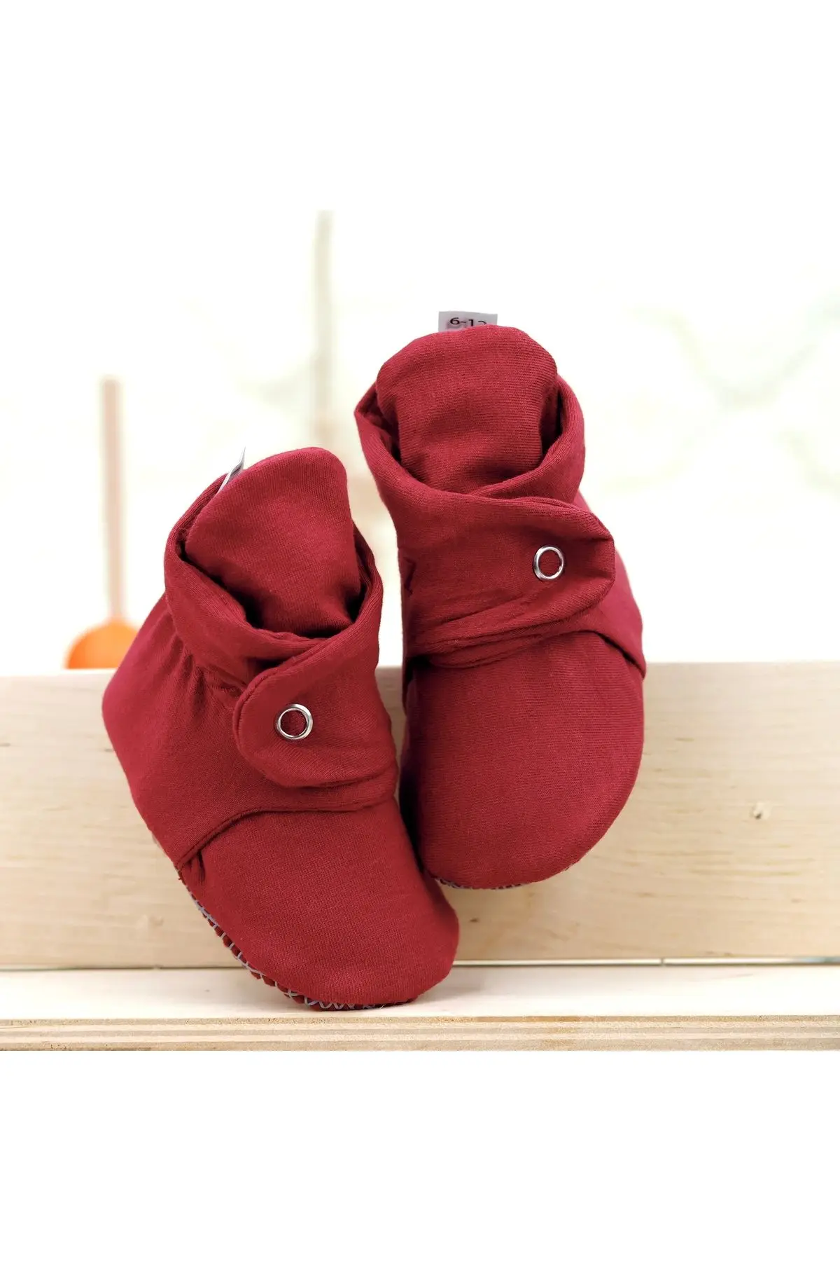 Organik Pamuk Bebek Patiği, Kaydırmaz Taban, Pamuklu Yenidoğan Pandufu Ev Kreş Ayakkabı
