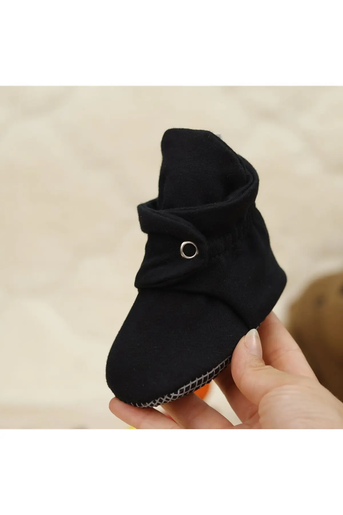 Organik Pamuk Bebek Patiği, Kaydırmaz Taban, Pamuklu Yenidoğan Pandufu Ev Kreş Ayakkabı