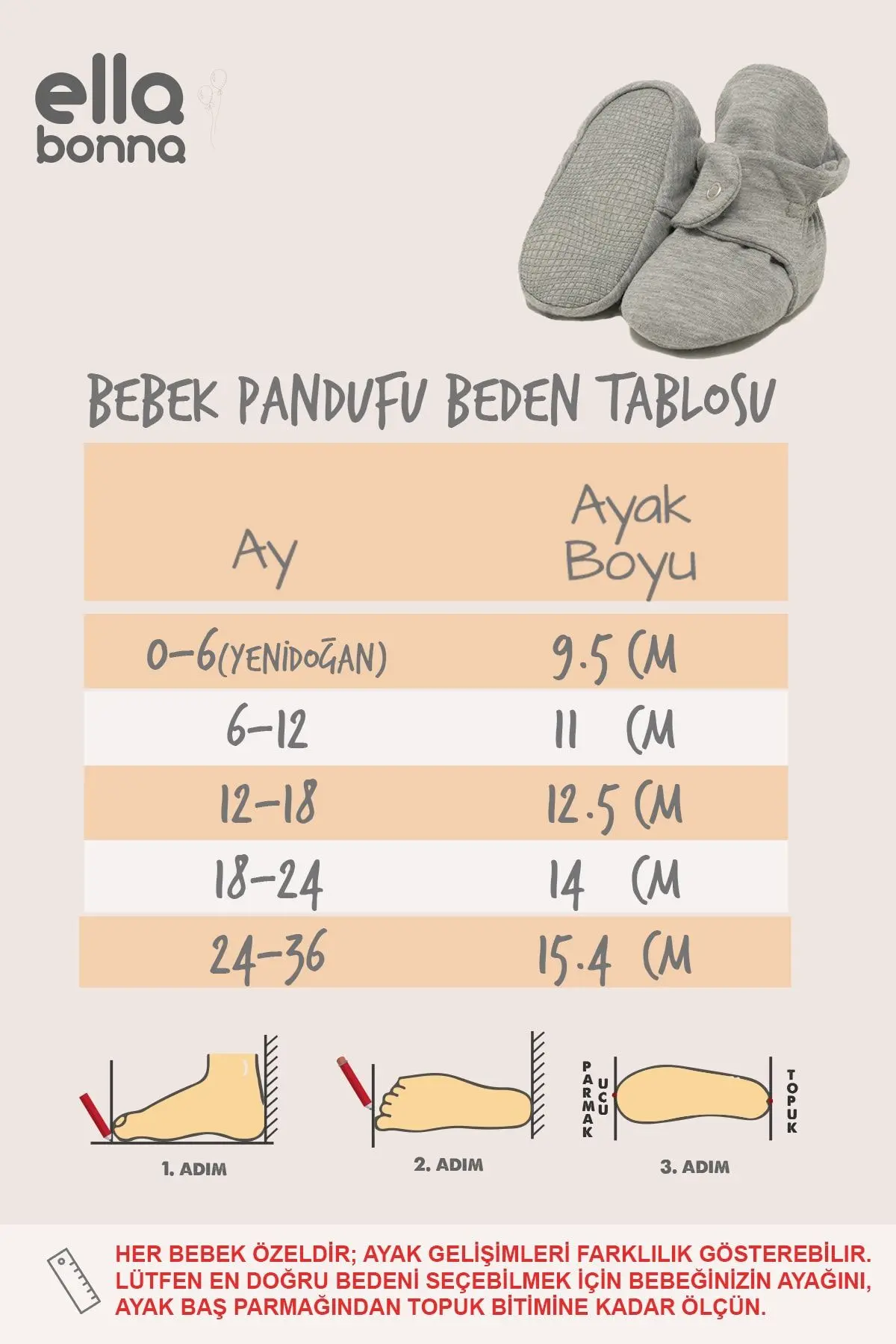 Pamuk Bebek Patiği Kaydırmaz Taban Pamuklu Yenidoğan Pandufu Ev Kreş Ayakkabısı
