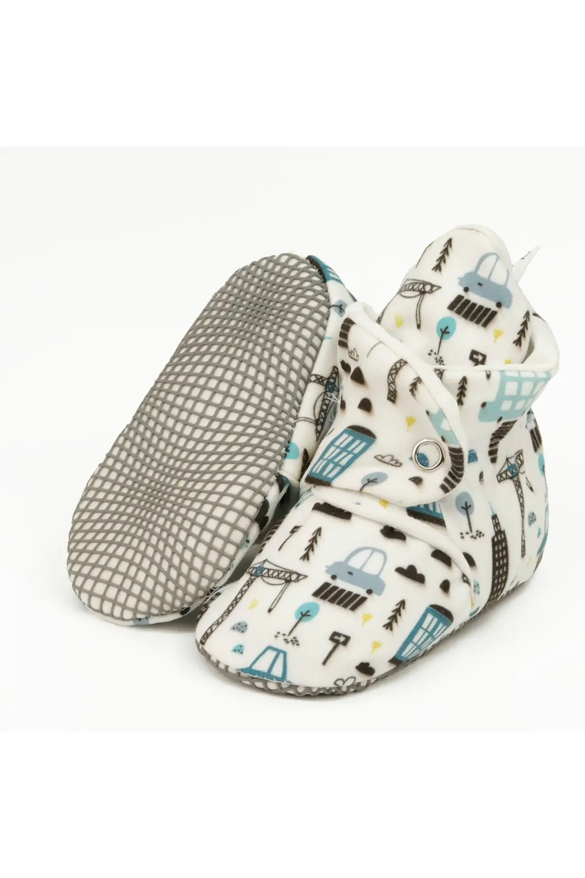 Ella Bonna Organik Pamuk Bebek Patiği, Kaydırmaz Taban, Pamuklu Yenidoğan Pandufu Şehir Hayatı