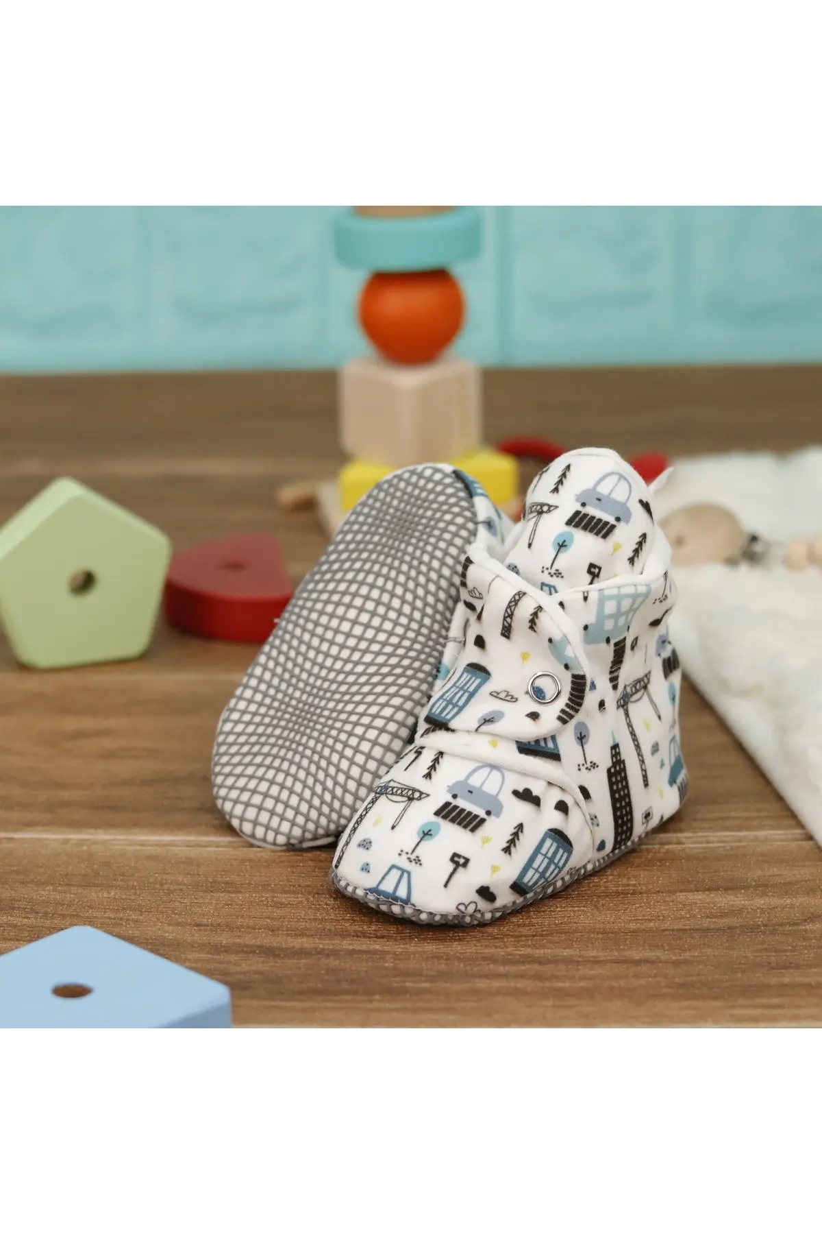 Organik Pamuk Bebek Patiği, Kaydırmaz Taban, Pamuklu Yenidoğan Pandufu Şehir Hayatı