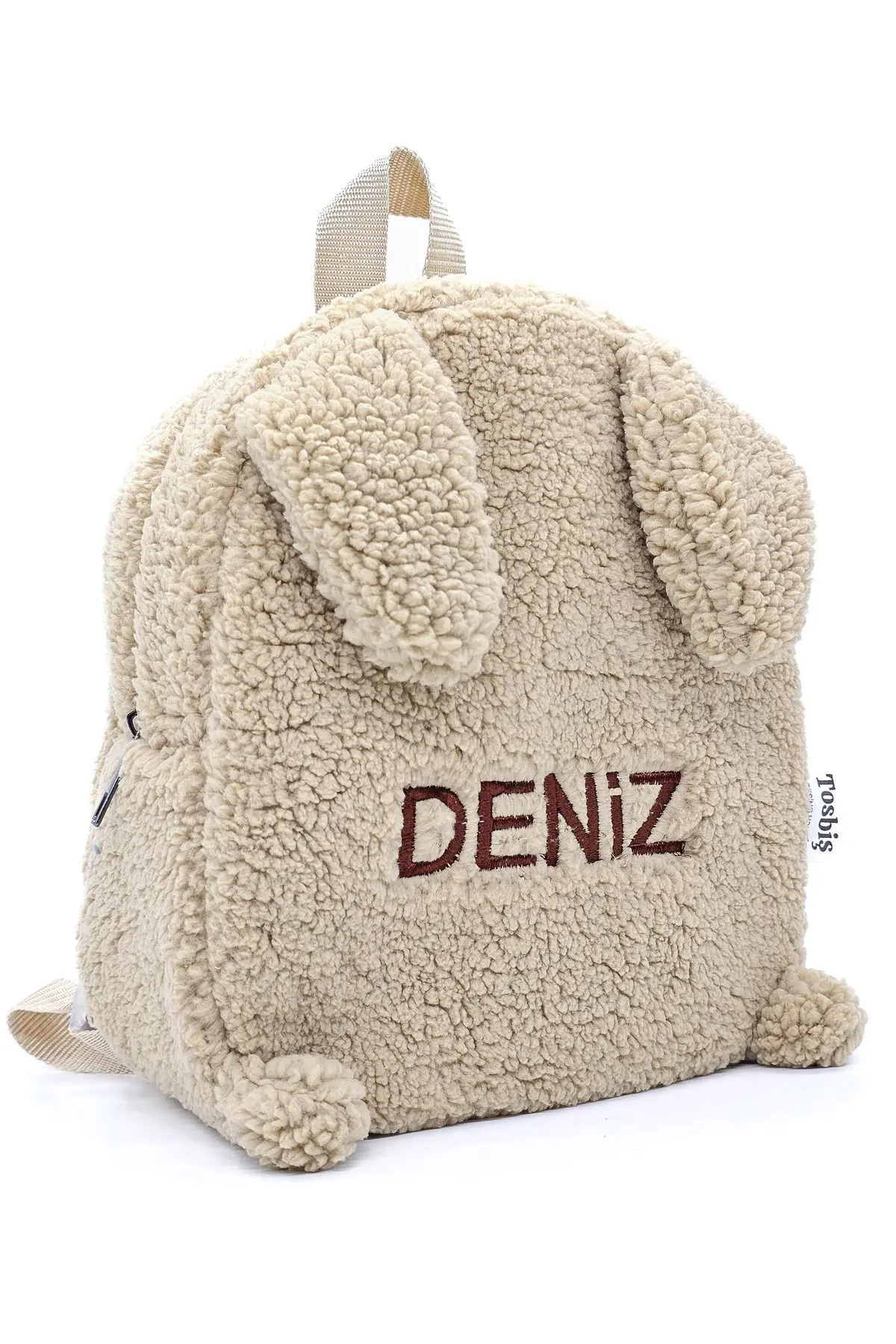 [ İSTEDİĞİNİZ İSMİ YAZIYORUZ ] Tavşan Bej 0-8 Yaş Çocuk Sırt Çantası, Anaokulu-kreş Çantası