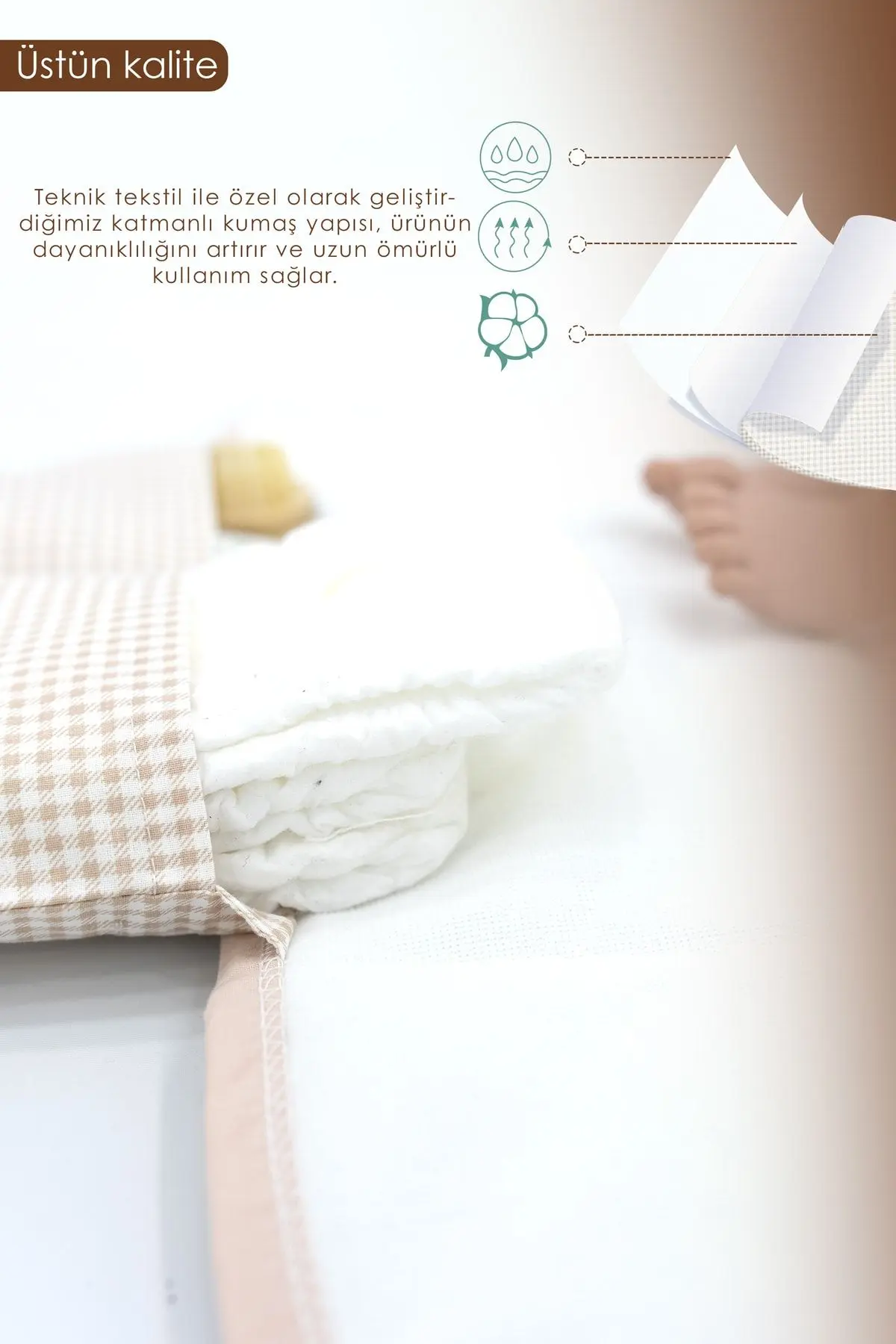 Bebek Çanta Alt Açma Minderi, Alt Değiştirme Pedi, Taşınabilir Bakım Çantası, Clutch Seri,kahverengi