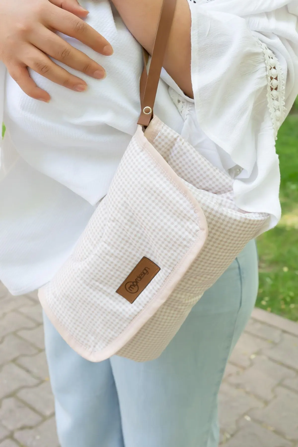 Bebek Çanta Alt Açma Minderi, Alt Değiştirme Pedi, Taşınabilir Bakım Çantası, Clutch Seri,kahverengi