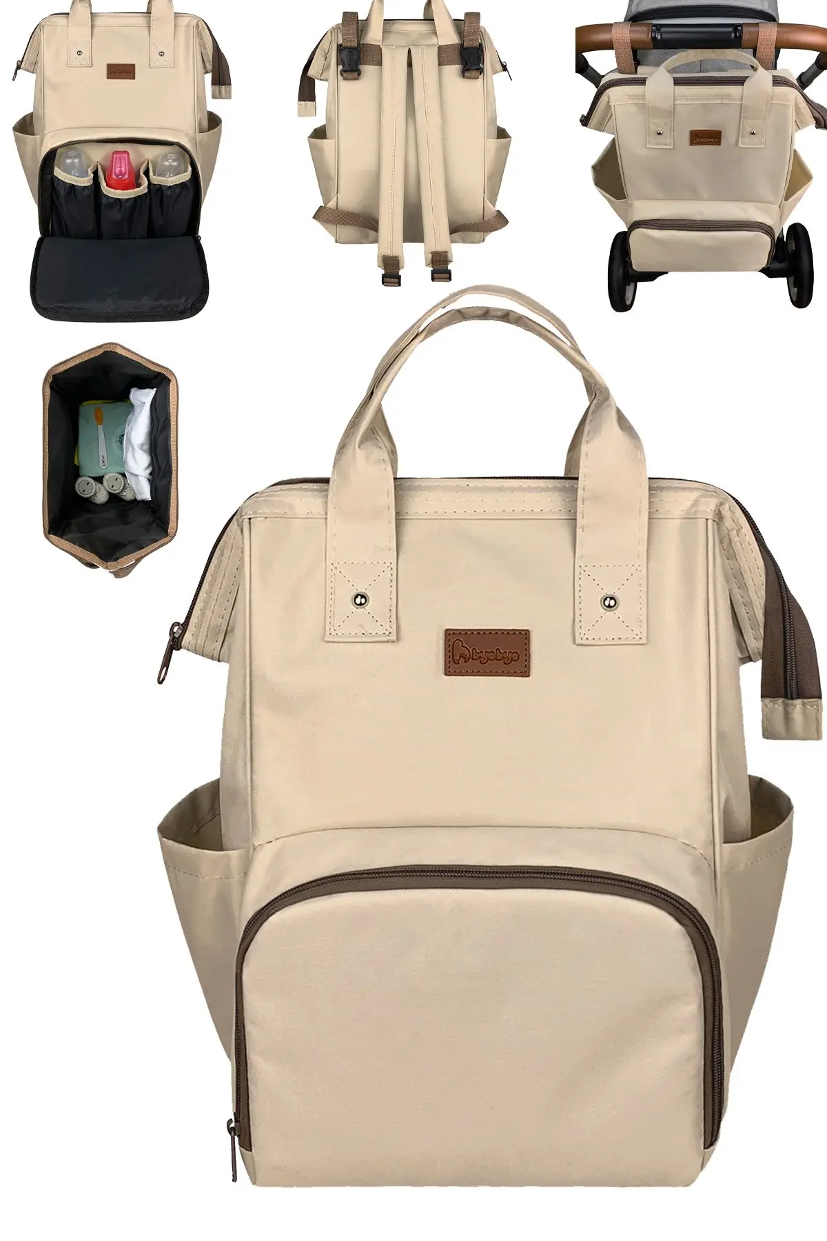 Bye Bye Silver Anne Bebek Bakım Sırt Çantası-bej