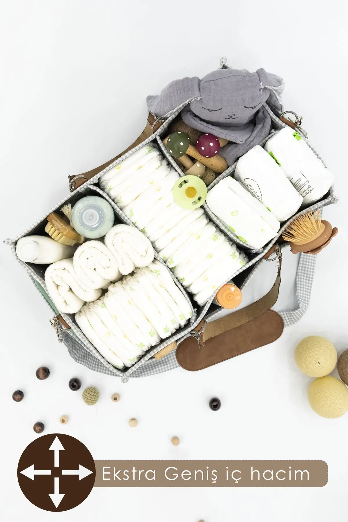 Xl Büyük Boy, Çok Amaçlı Kalın Keçe Anne Bebek Bakım Çantası, Dolap Içi Organizer, Scotch Serisi