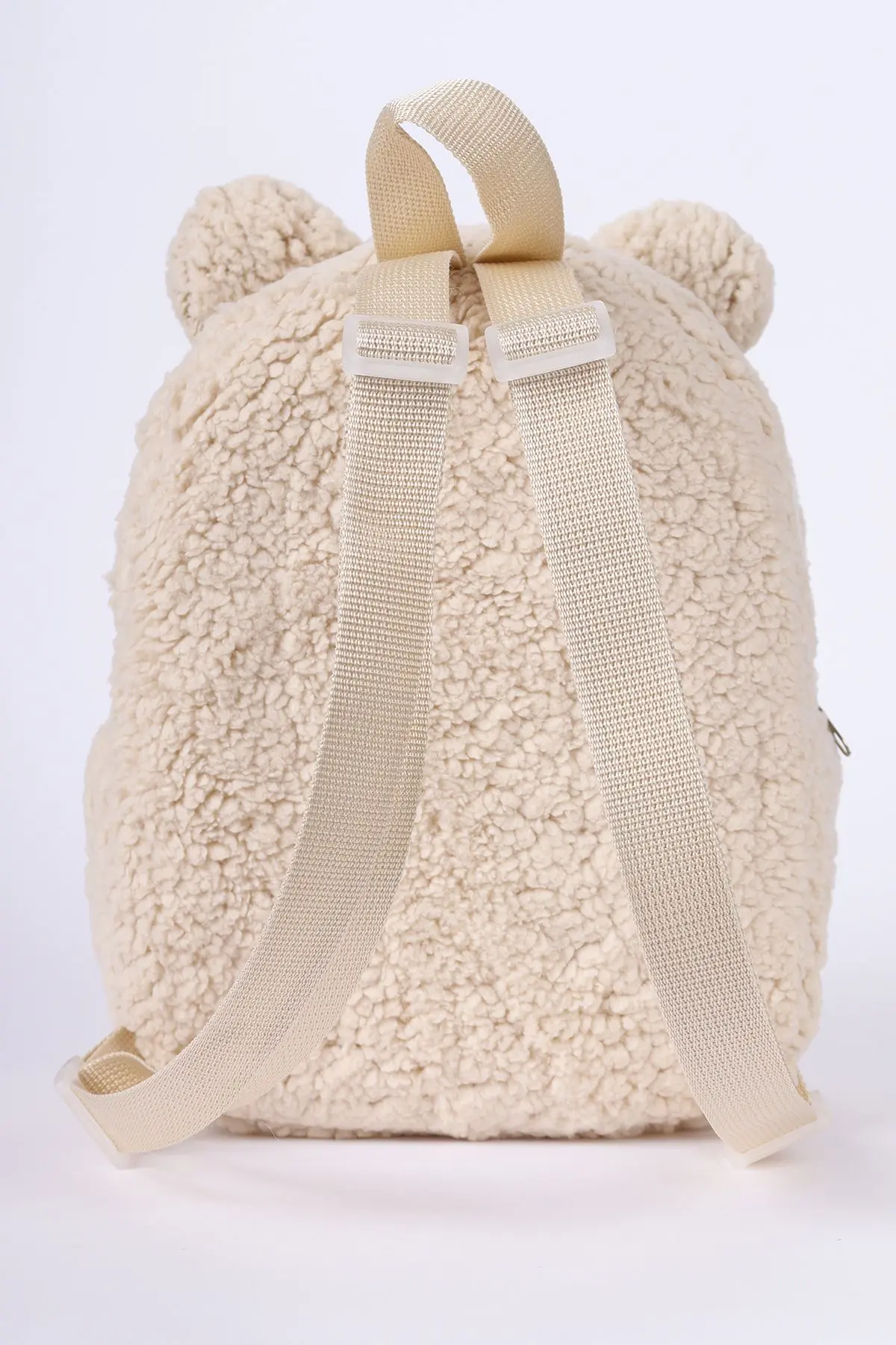 [İSTEDİĞİNİZ İSMİ YAZIYORUZ] - Teddy-Peluş Bej 0-8 Yaş - Kreş, Anaokulu Çocuk Sırt Çantası