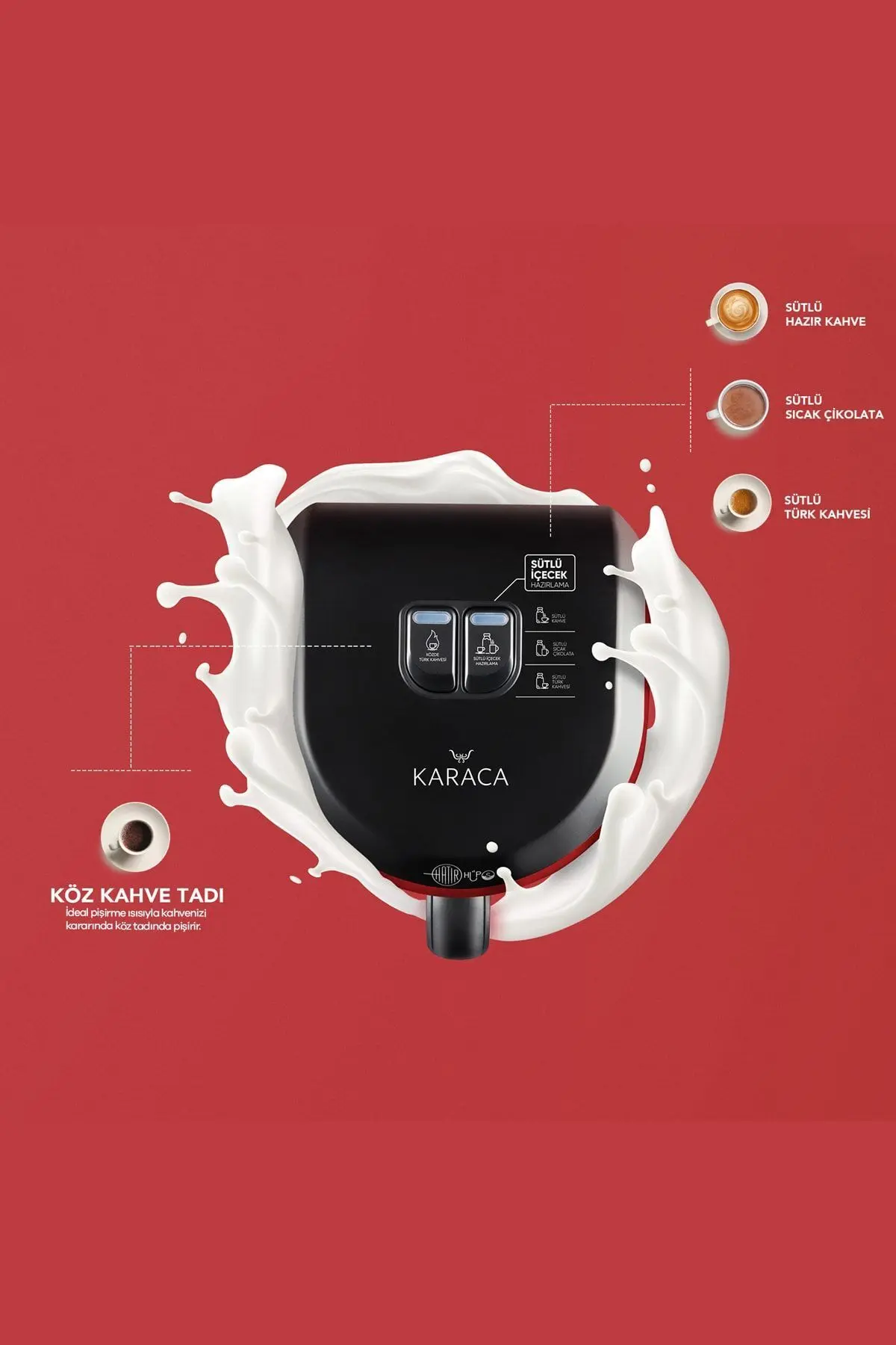 Hatır Hüps Sütlü Türk Kahve Makinesi Kırmızı