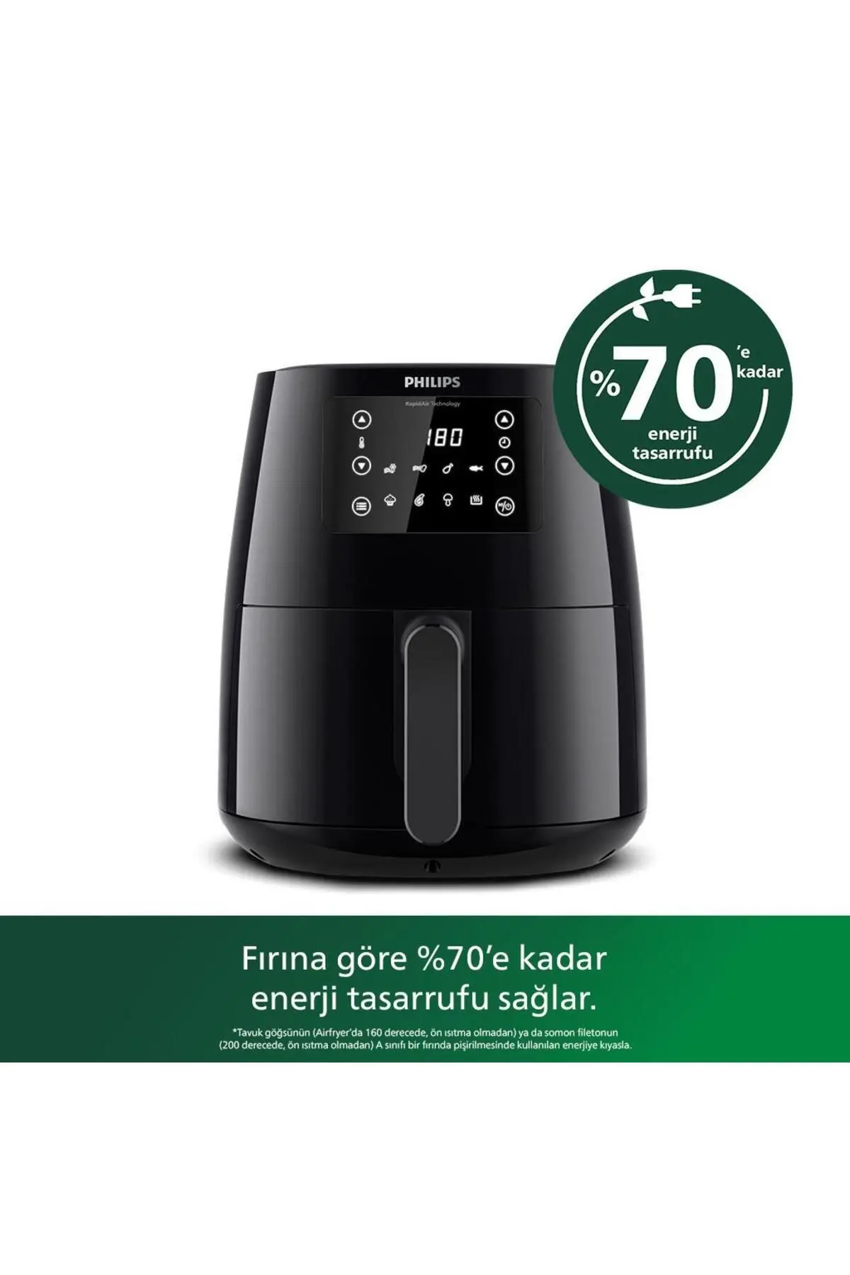 3000 Serisi Airfryer, 0.8kg, 4.1L Kapasite, Siyah, HD9243/90