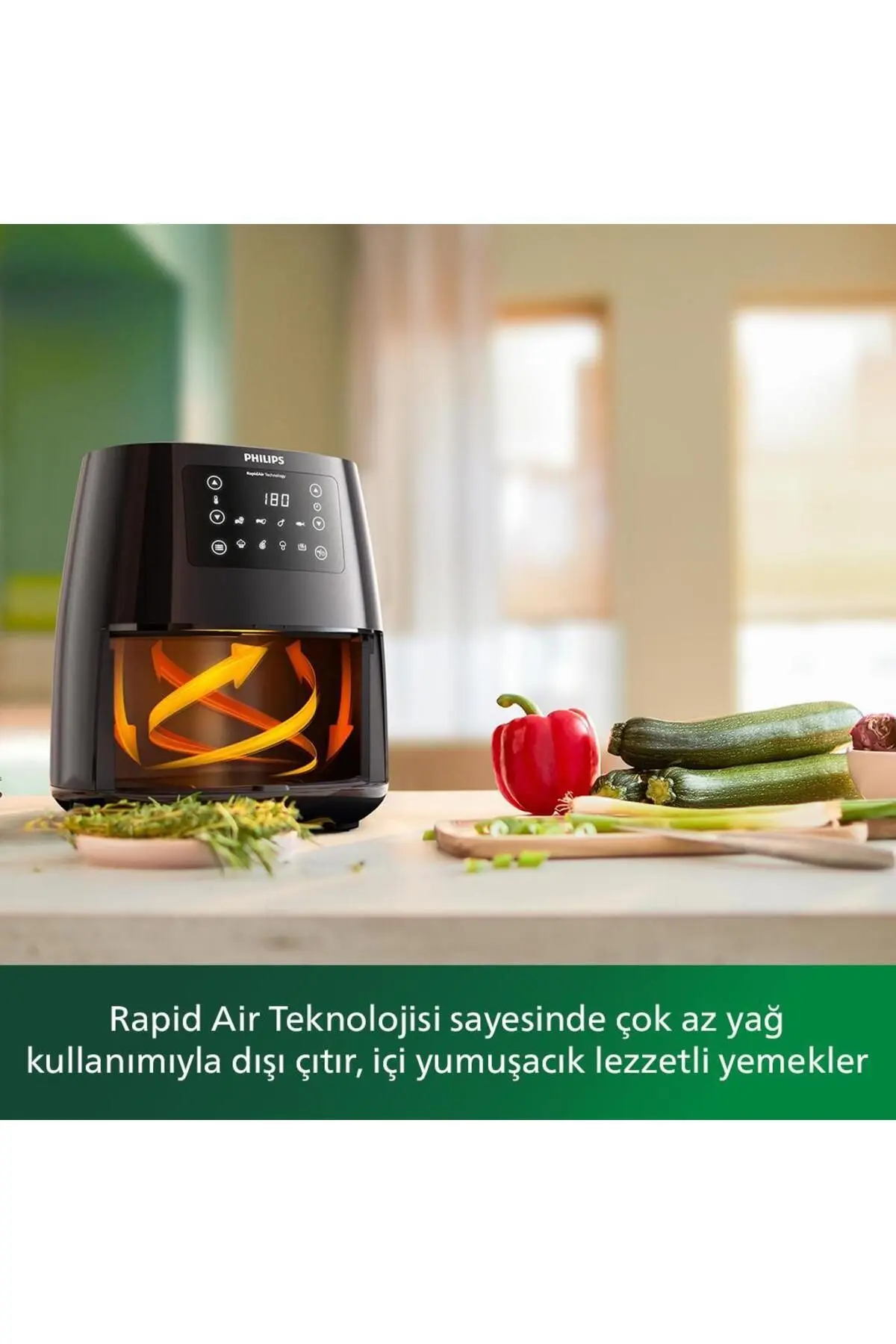 3000 Serisi Airfryer, 0.8kg, 4.1L Kapasite, Siyah, HD9243/90