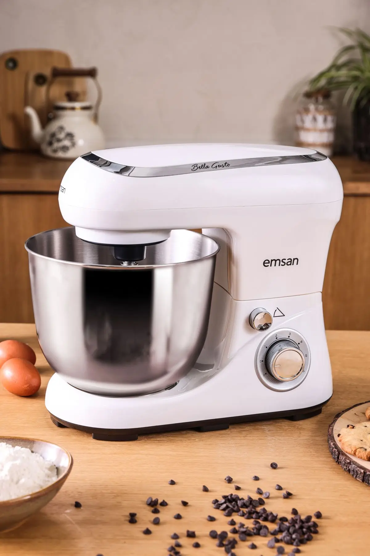 Emsan Bella Gusto Stand Mikser 1300 W 5 l Mutfak Şefi Beyaz