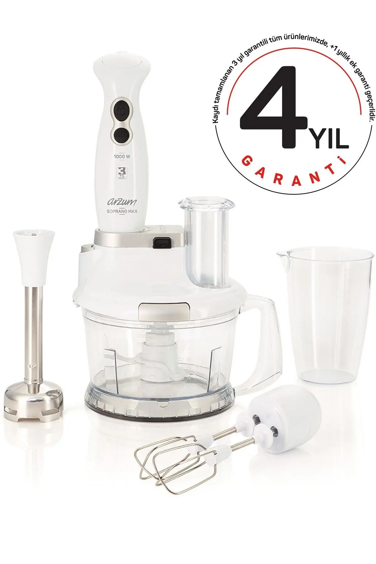 Arzum Ar1004 Soprano Max Multi Beyaz 1000 W Blender Seti