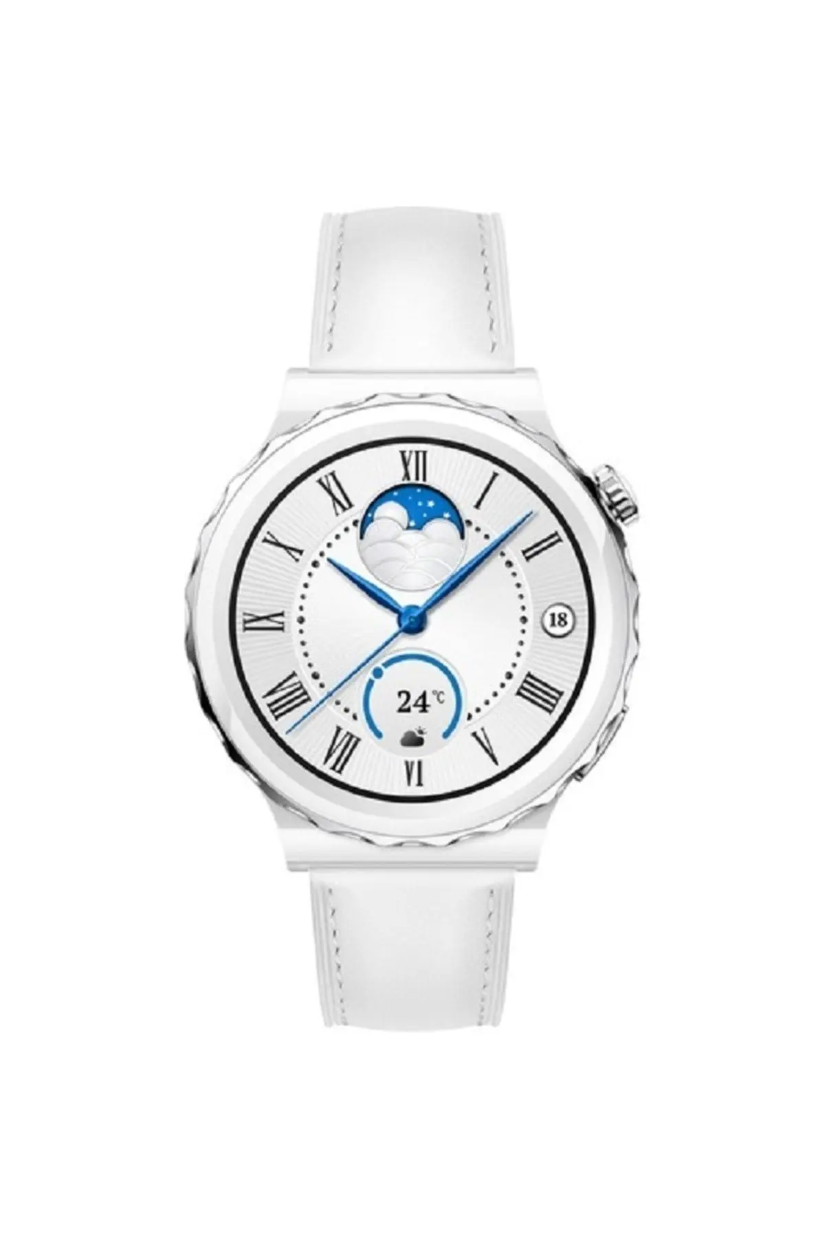 Beyaz Huaweı Watch Gt3 Pro 43mm (SERAMİK KASA - BEYAZ DERİ KAYIŞ) Beyaz Beyaz 2 Yıl 200-300 mAh 43