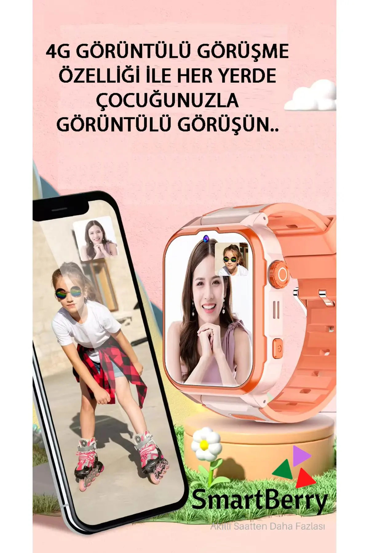 Z50 Görüntülü Görüşme Gps Wıfı Net Konum Gizli Dinleme Akıllı Çocuk Takip Saati Sim Kartlı - Mavi