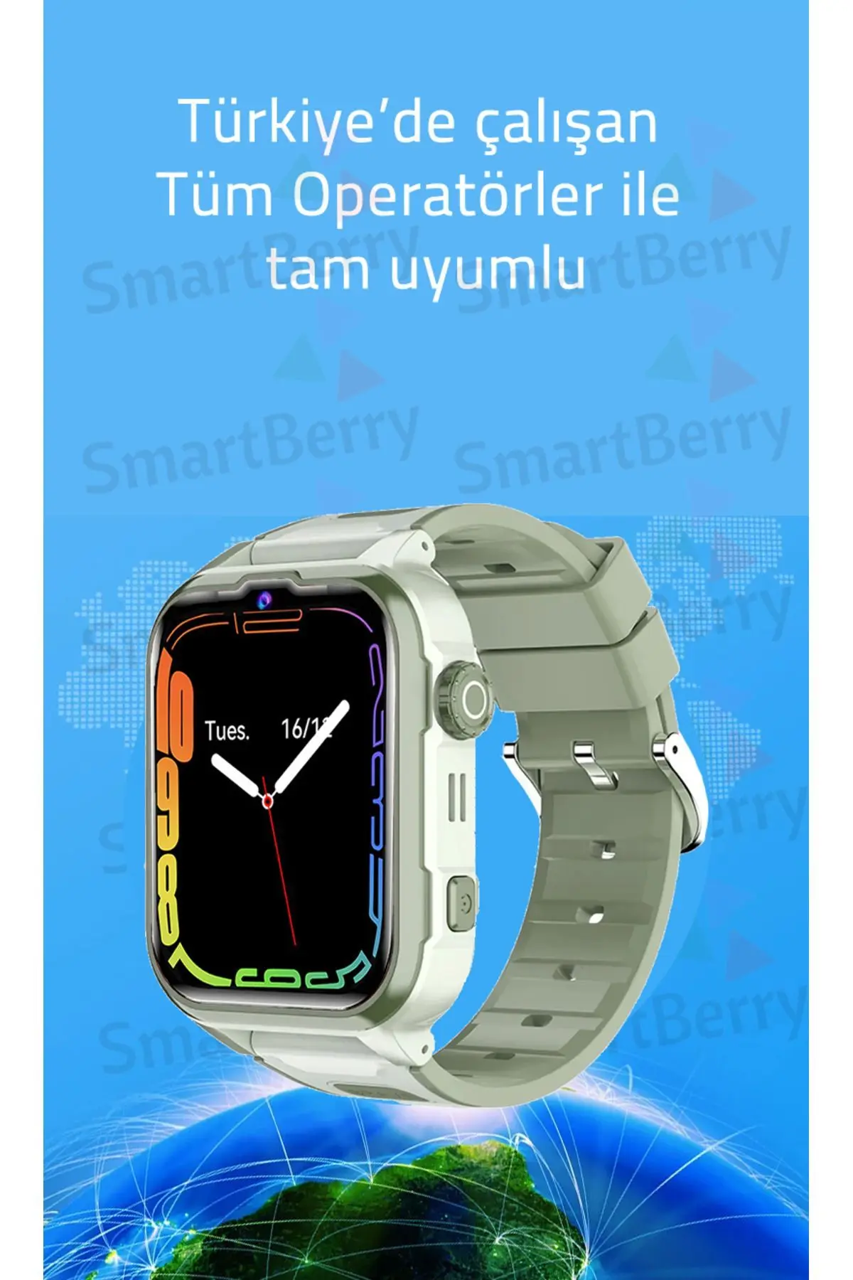 Z50 Görüntülü Görüşme Gps Wıfı Net Konum Gizli Dinleme Akıllı Çocuk Takip Saati Sim Kartlı- Yeşil