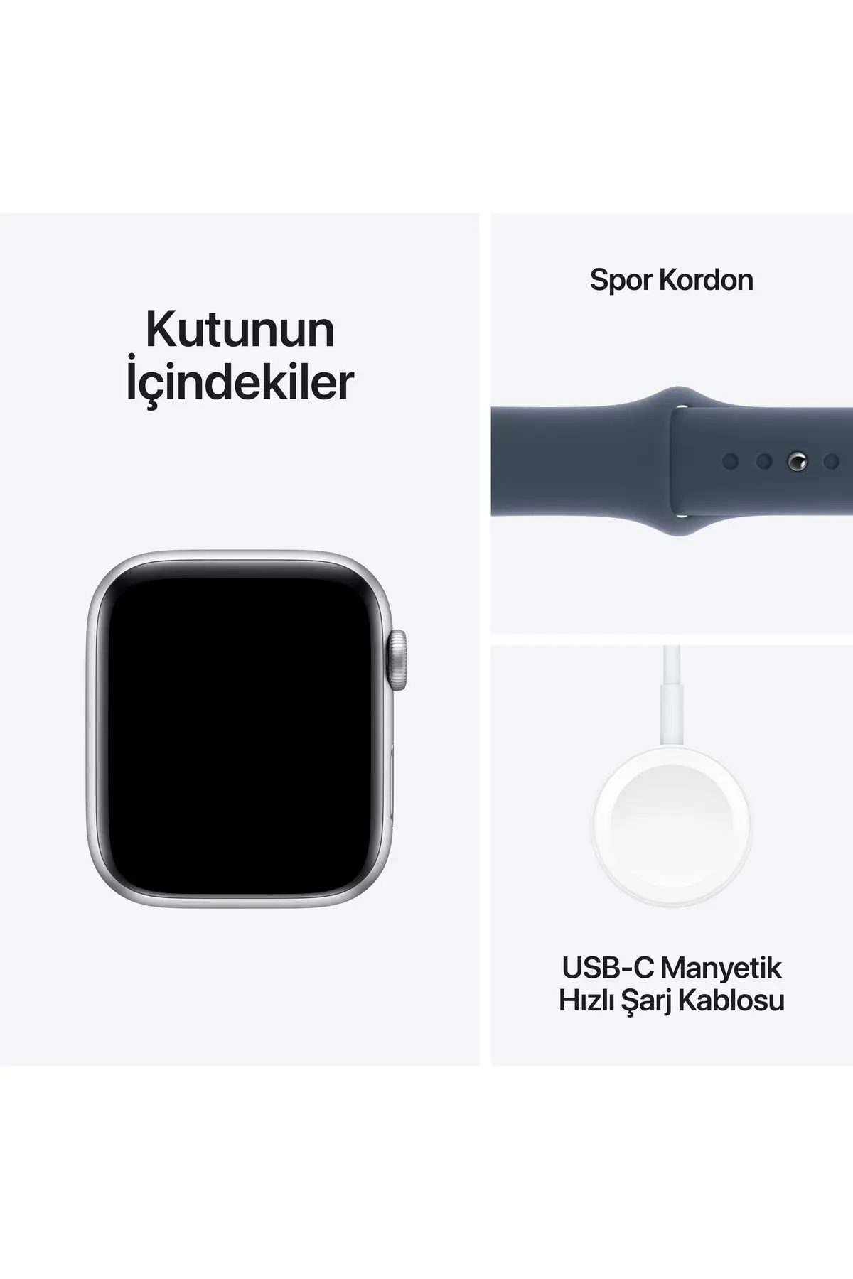 Watch SE GPS 44mm Gümüş Alüminyum Kasa ve Fırtına Mavisi Spor Kordon - S/M