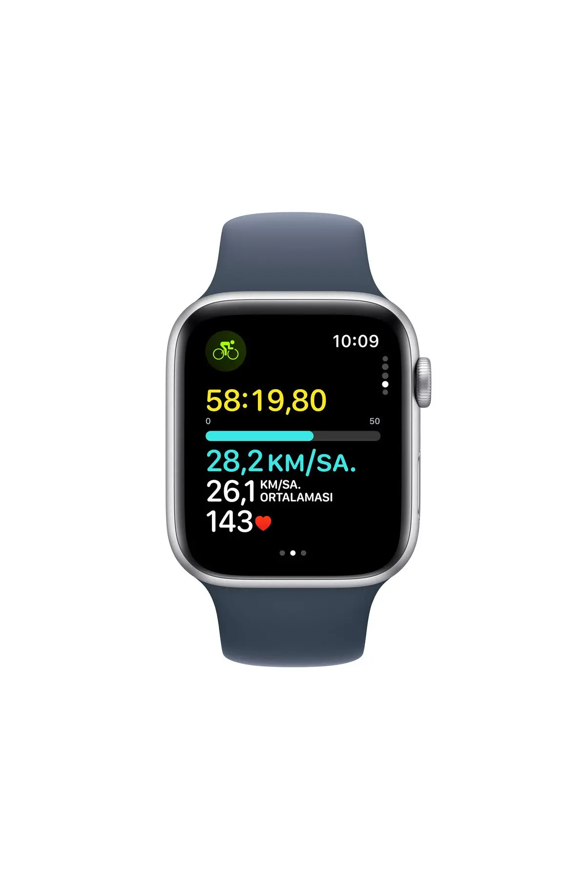Watch SE GPS 44mm Gümüş Alüminyum Kasa ve Fırtına Mavisi Spor Kordon - S/M