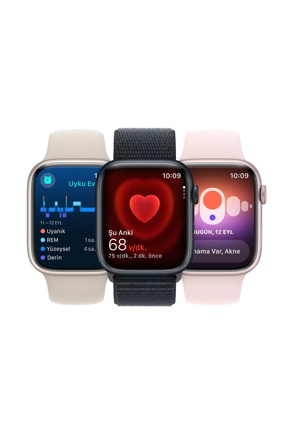 Watch Series 9 GPS 45mm Gece Yarısı Alüminyum Kasa ve Gece Yarısı Spor Kordon - S/M