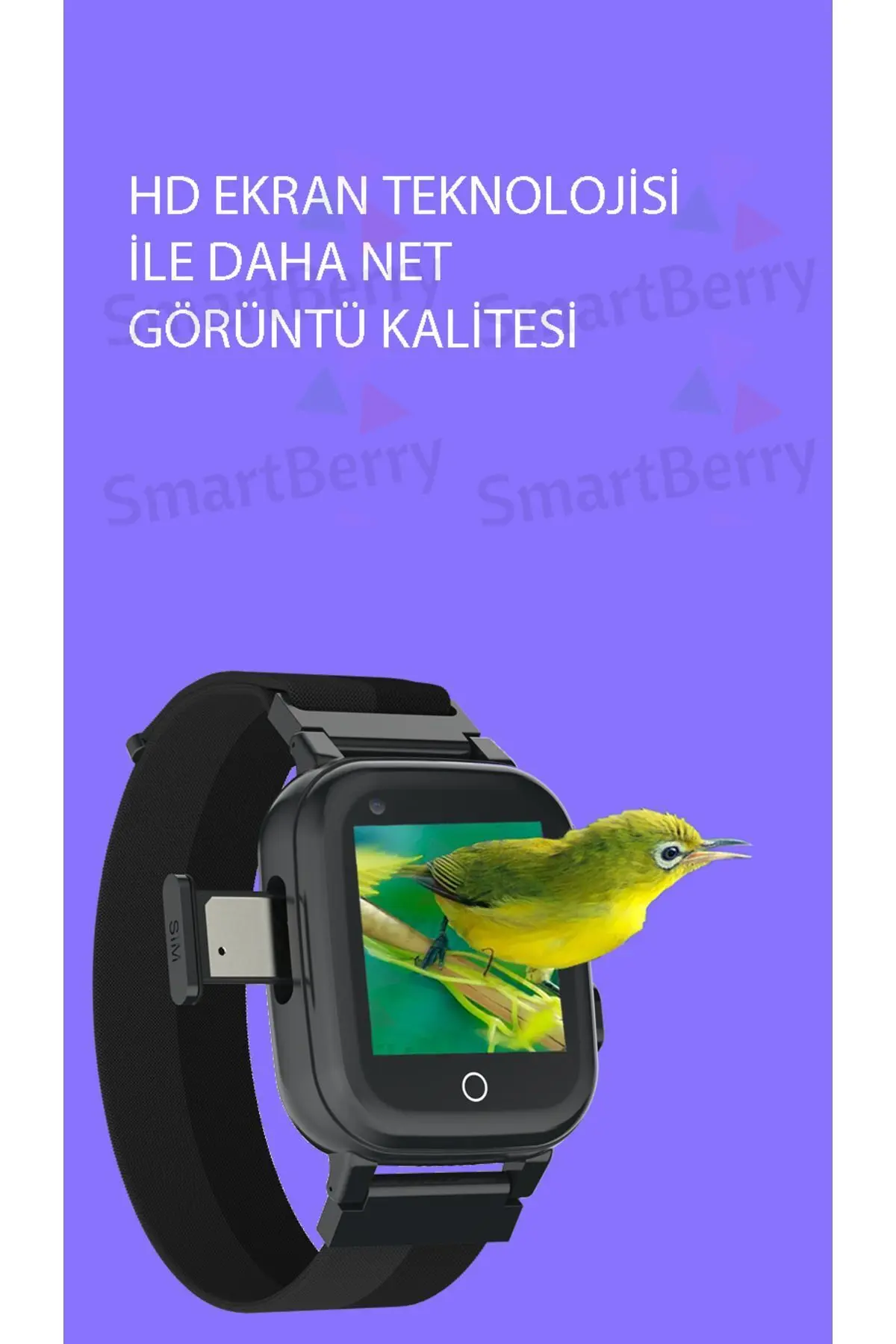 Z40 Görüntülü Görüşme Yüz Tanıma Gps Wıfı Konum Akıllı Çocuk Takip Saati Sim Kartlı - Siyah