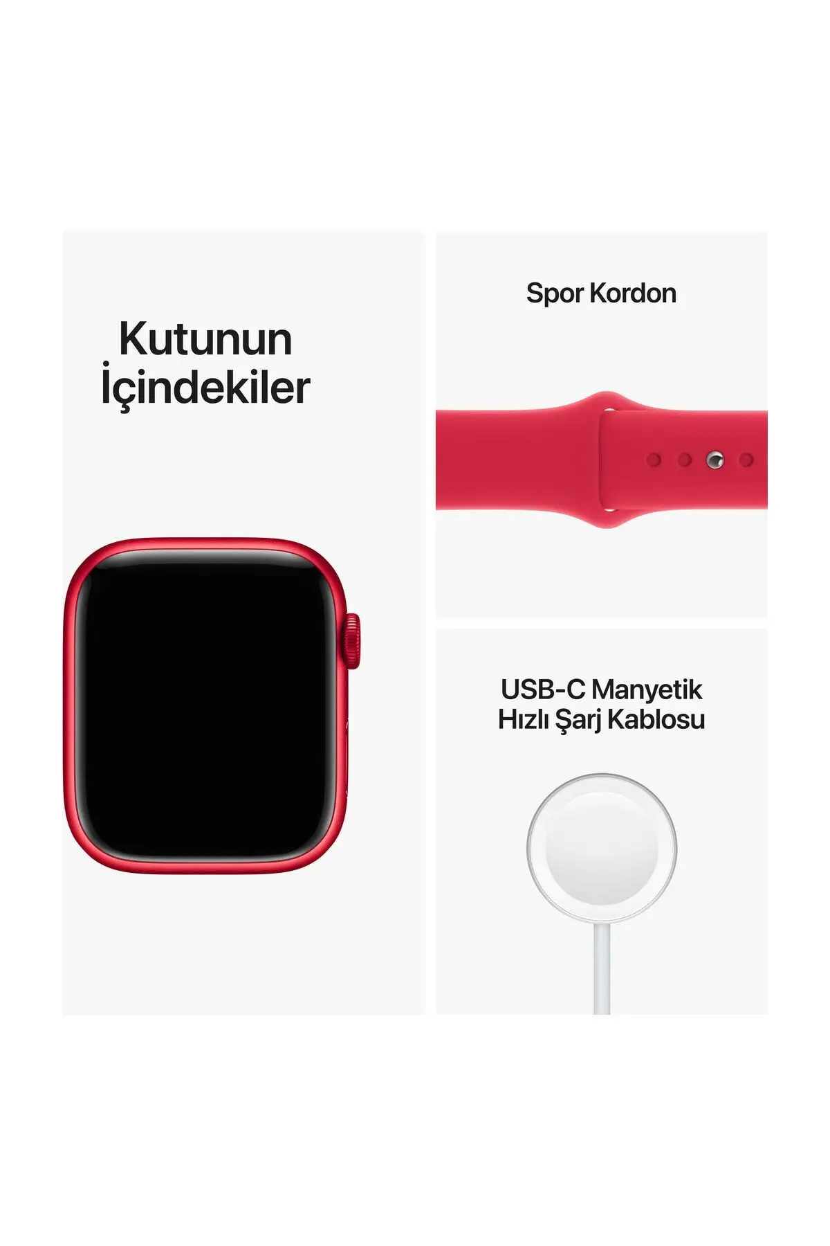 Watch Series 8 45mm GPS Kırmızı Alüminyum Kasa ve Spor Kordon - Regular (Apple Türkiye Garantili)