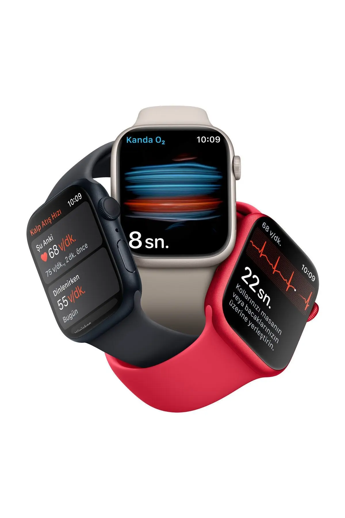 Watch Series 8 45mm GPS Kırmızı Alüminyum Kasa ve Spor Kordon - Regular (Apple Türkiye Garantili)